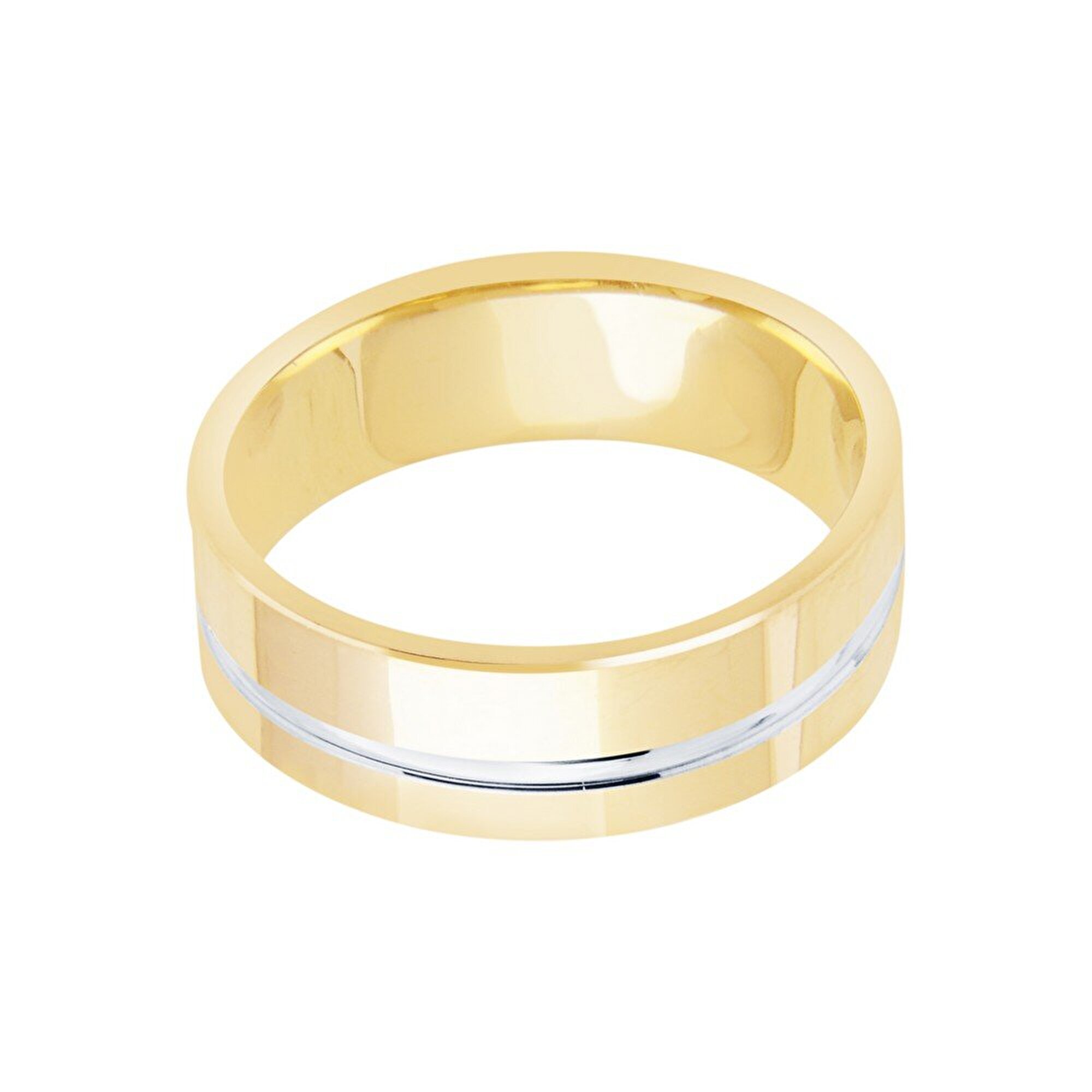 14 Ayar Sarı-Beyaz Altın Modern Alyans