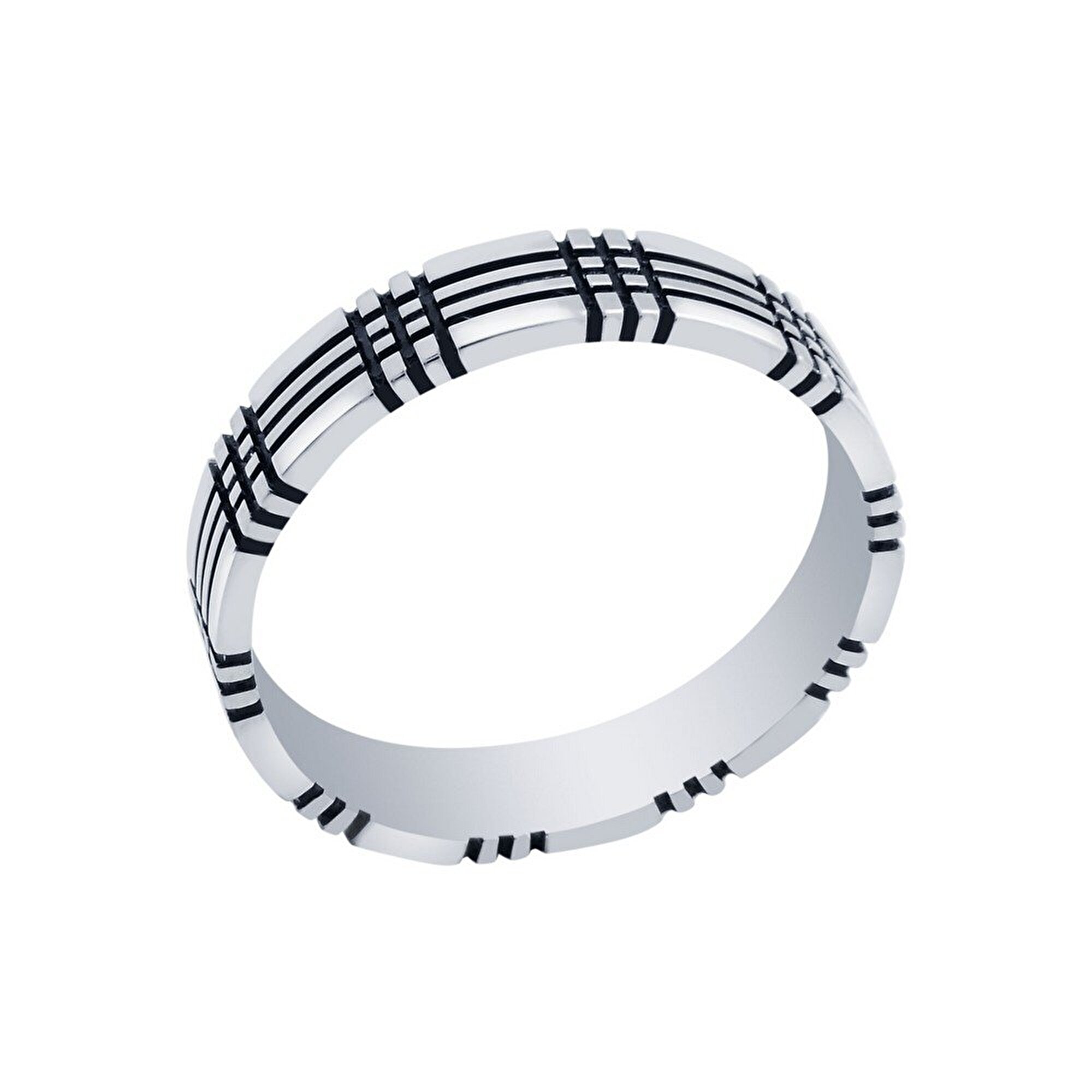 14 Ayar Siyah-Beyaz Altın Modern Alyans