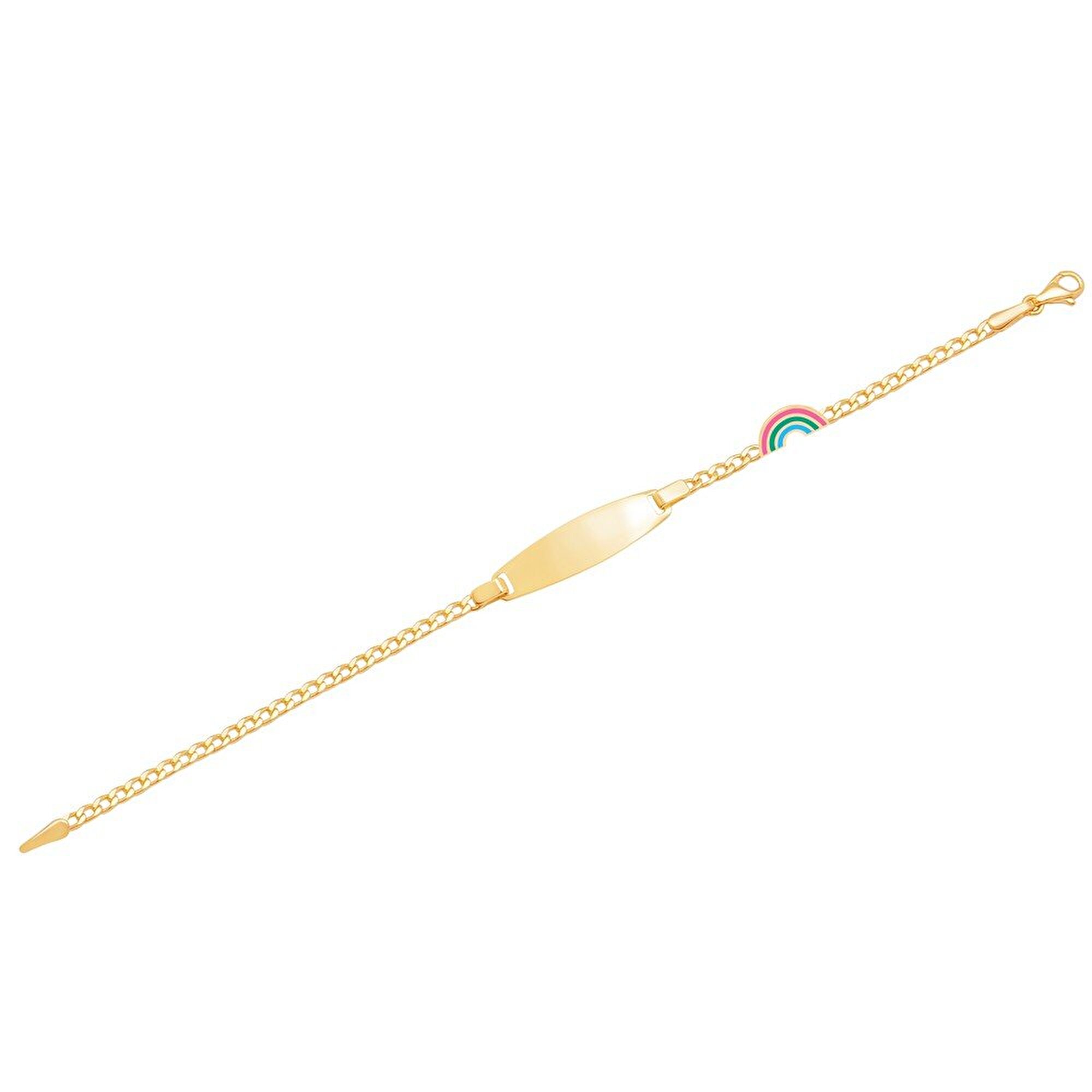 14 Ayar Sarı Altın Künye Bileklik