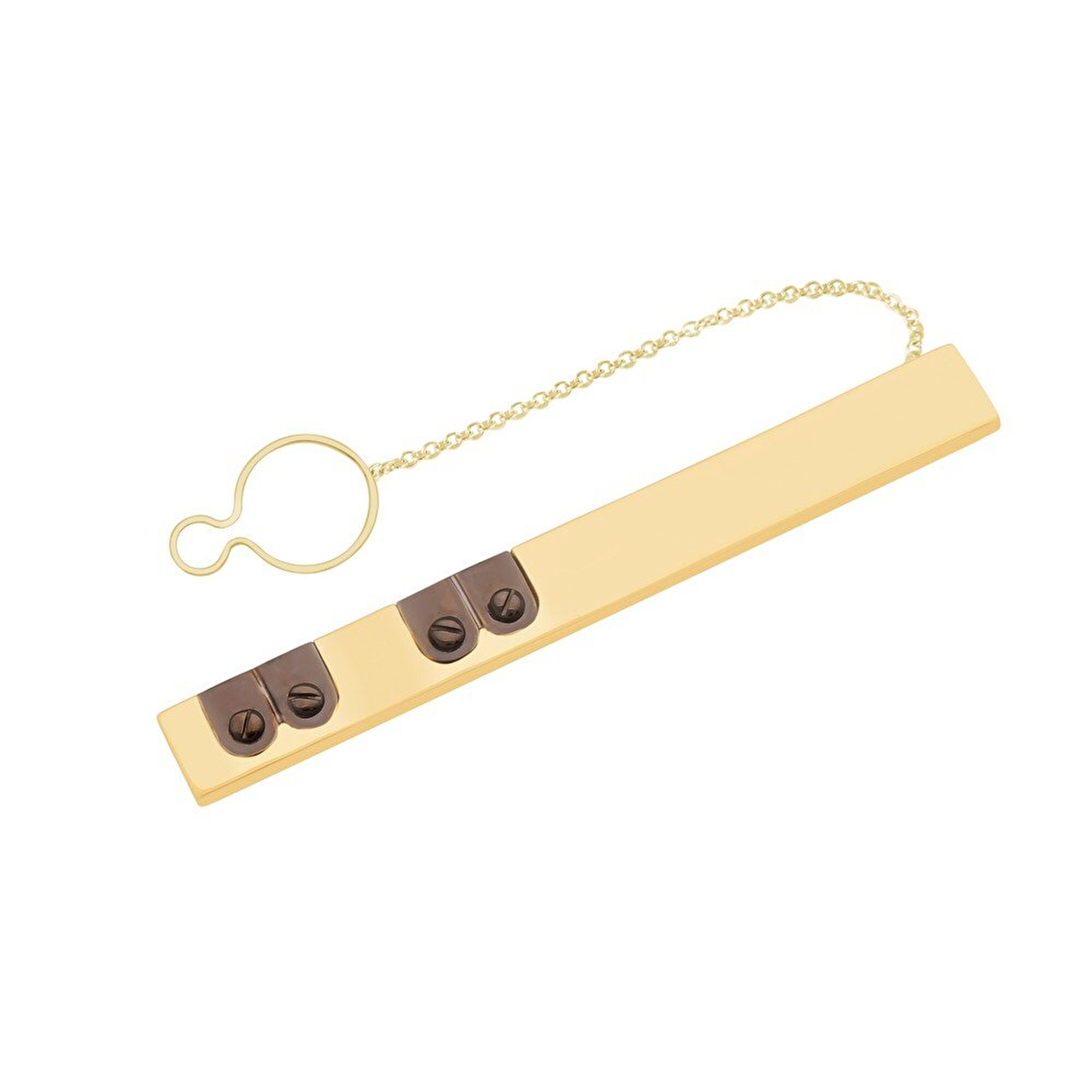 14 Ayar Sarı-Siyah Altın Kravat İğnesi