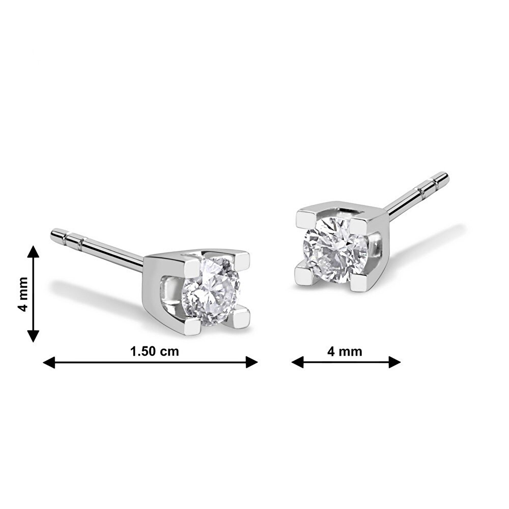 0,19 Karat Tektaş Pırlanta Küpe