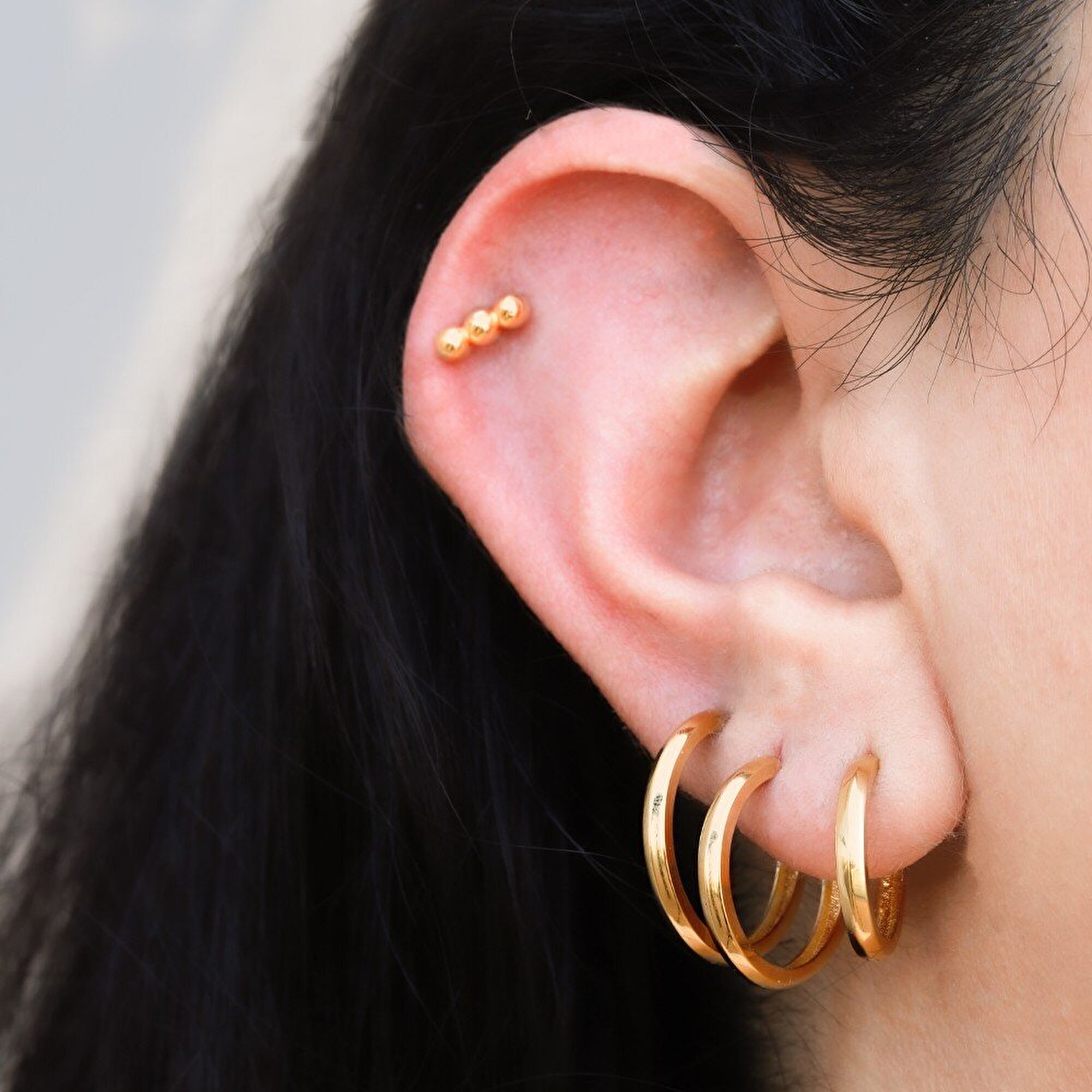 14 Ayar Sarı Altın Halka Küpe