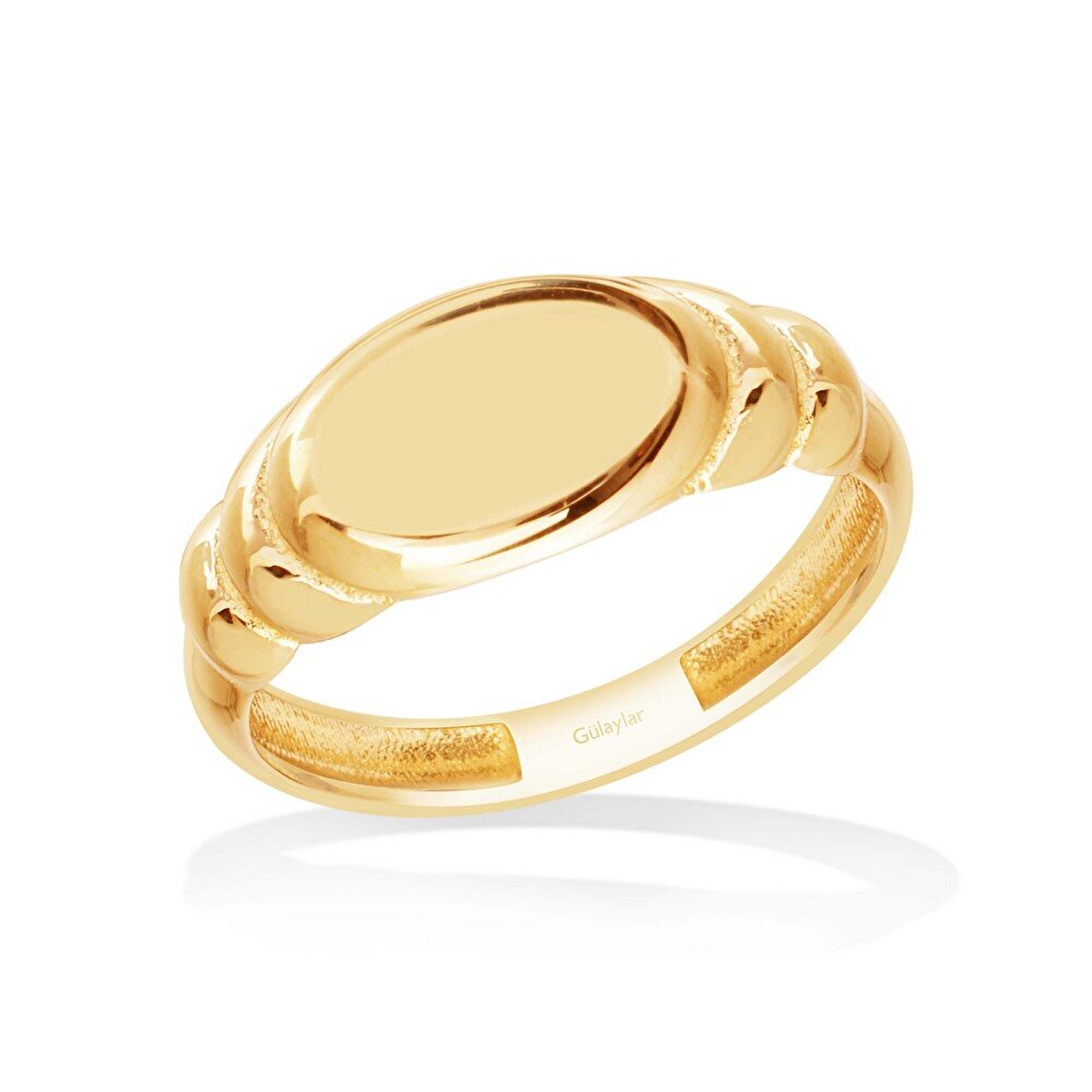 14 Ayar Sarı Altın Kişiye Özel Harf Yüzük