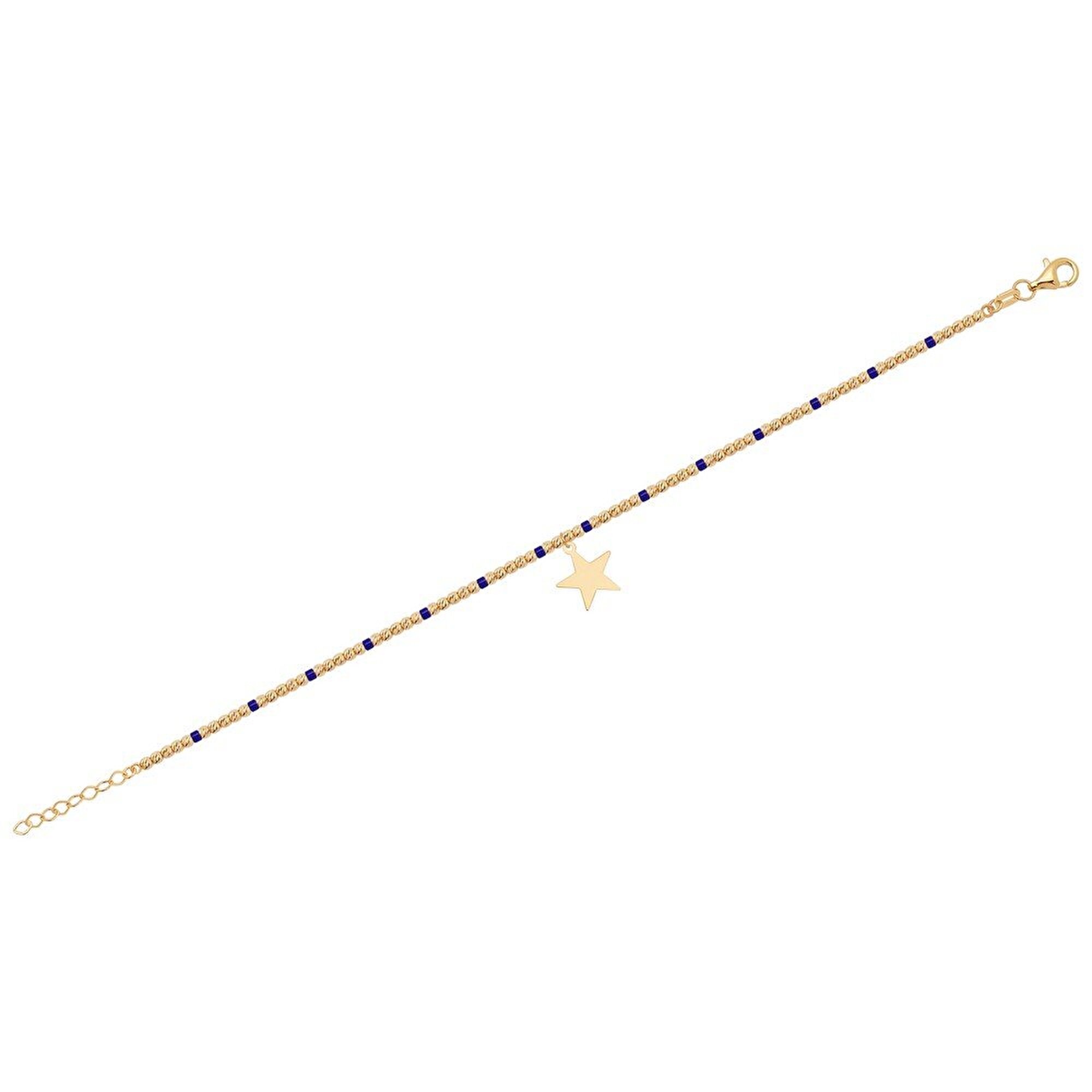 14 Ayar Sarı Altın Mavi Taşlı Dorika Bileklik