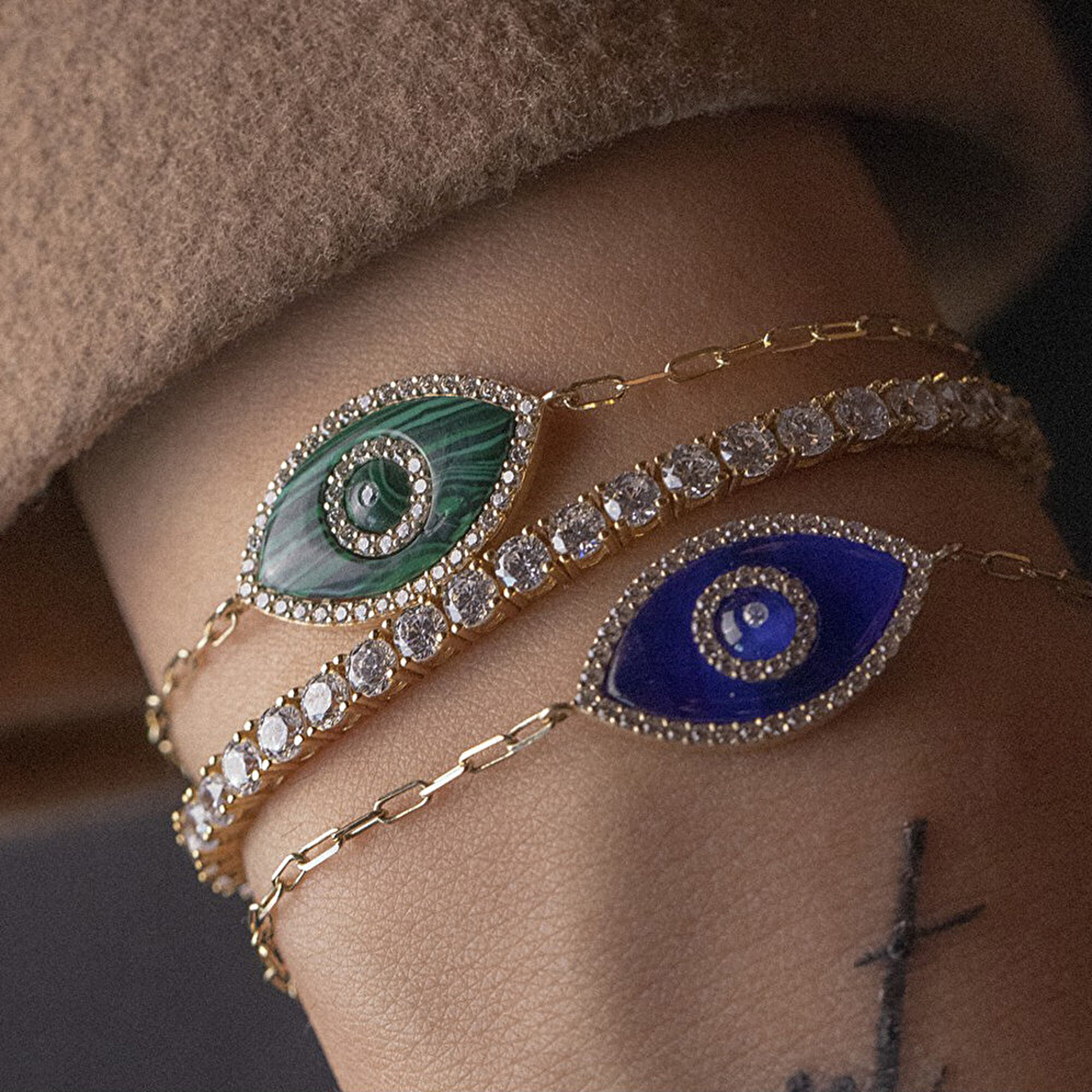 14 Ayar Sarı Altın Nazar Boncuklu Bileklik