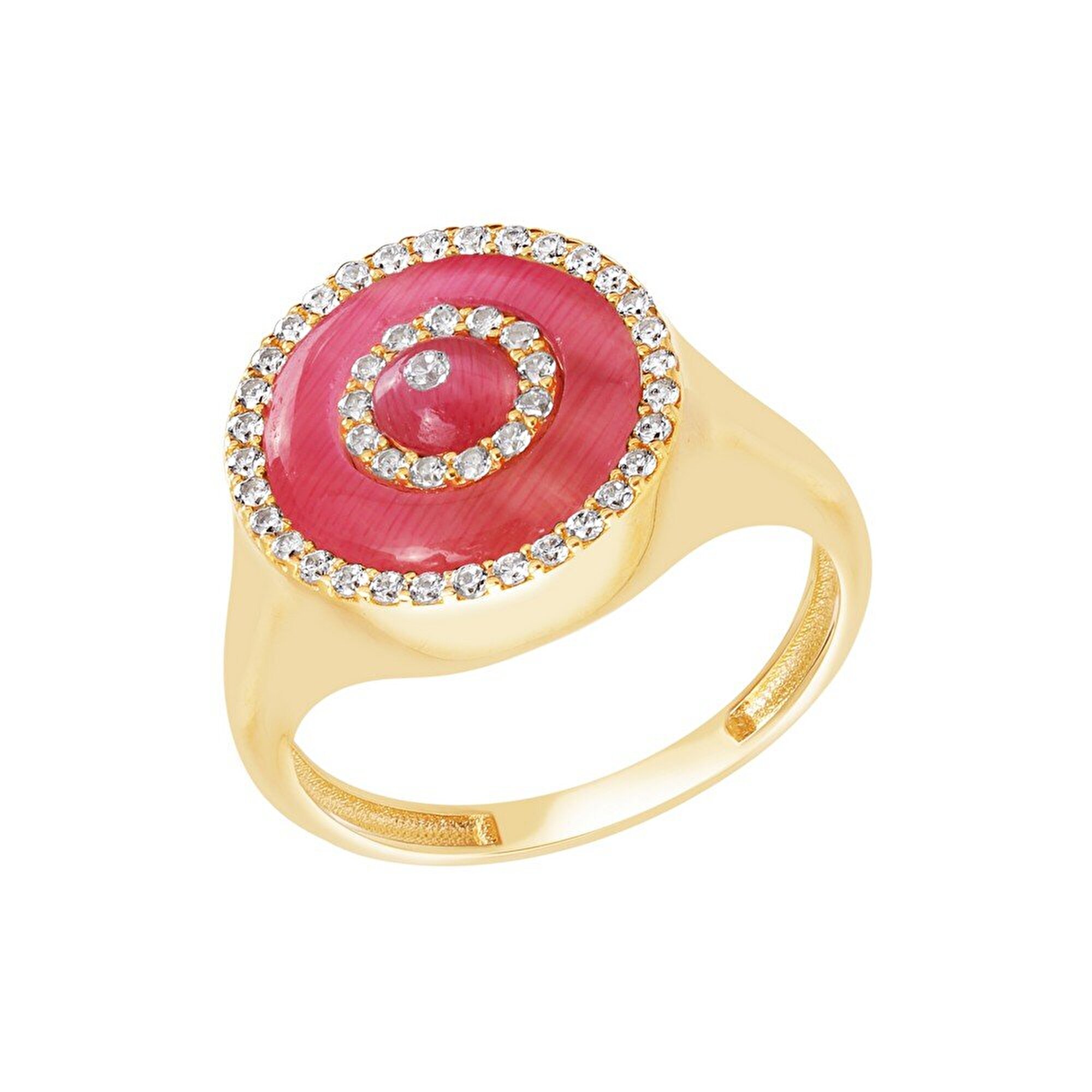 14 Ayar Sarı Altın Göz Figürlü Yüzük