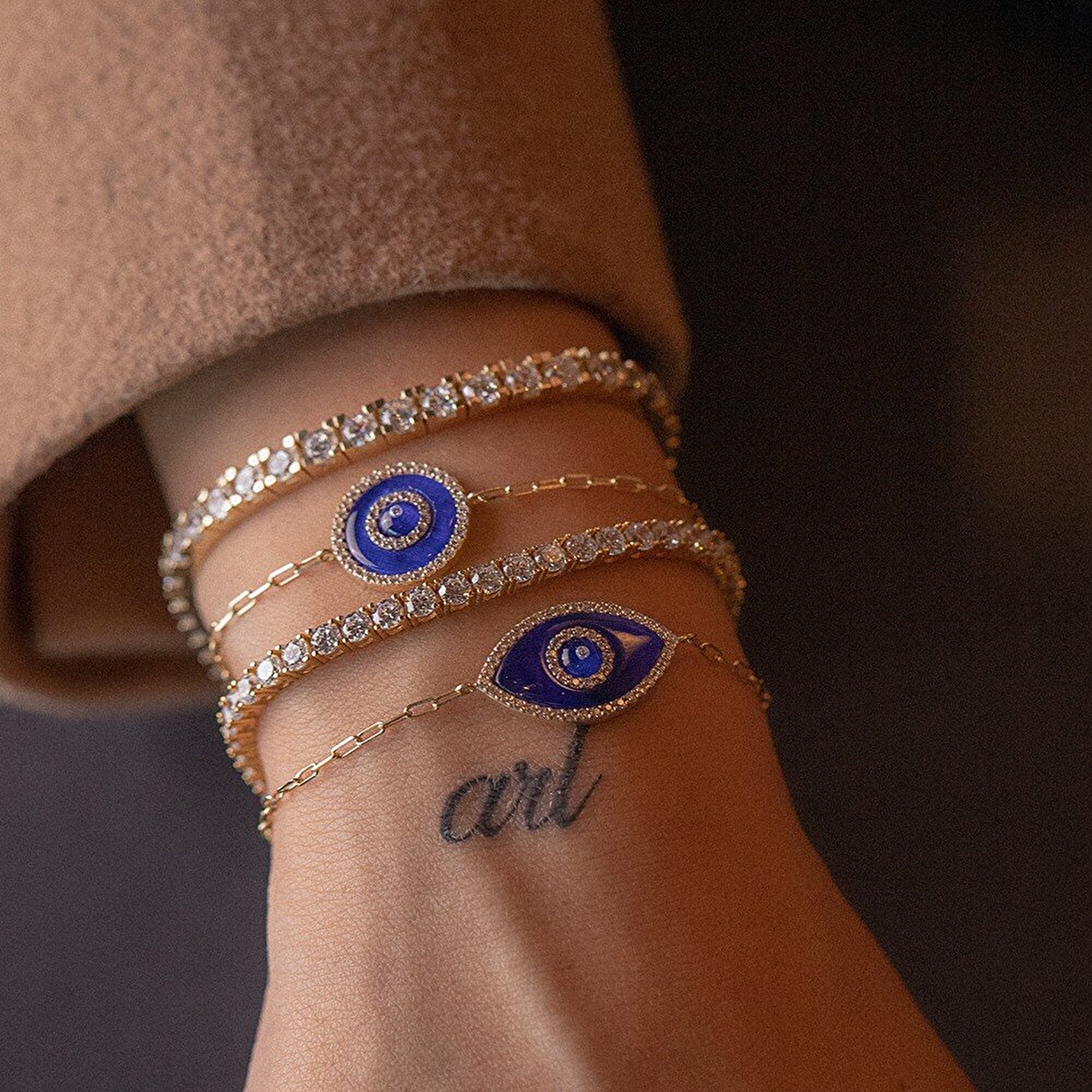 14 Ayar Sarı Altın Nazar Boncuklu Bileklik