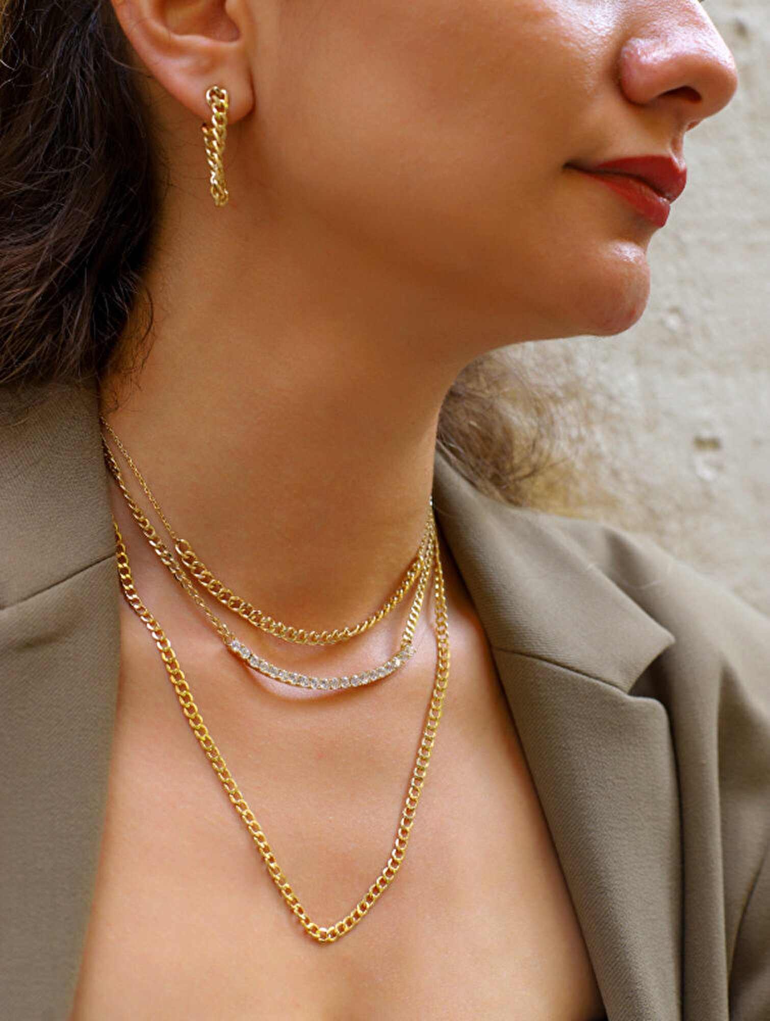 14 Ayar Sarı Altın Choker Kolye