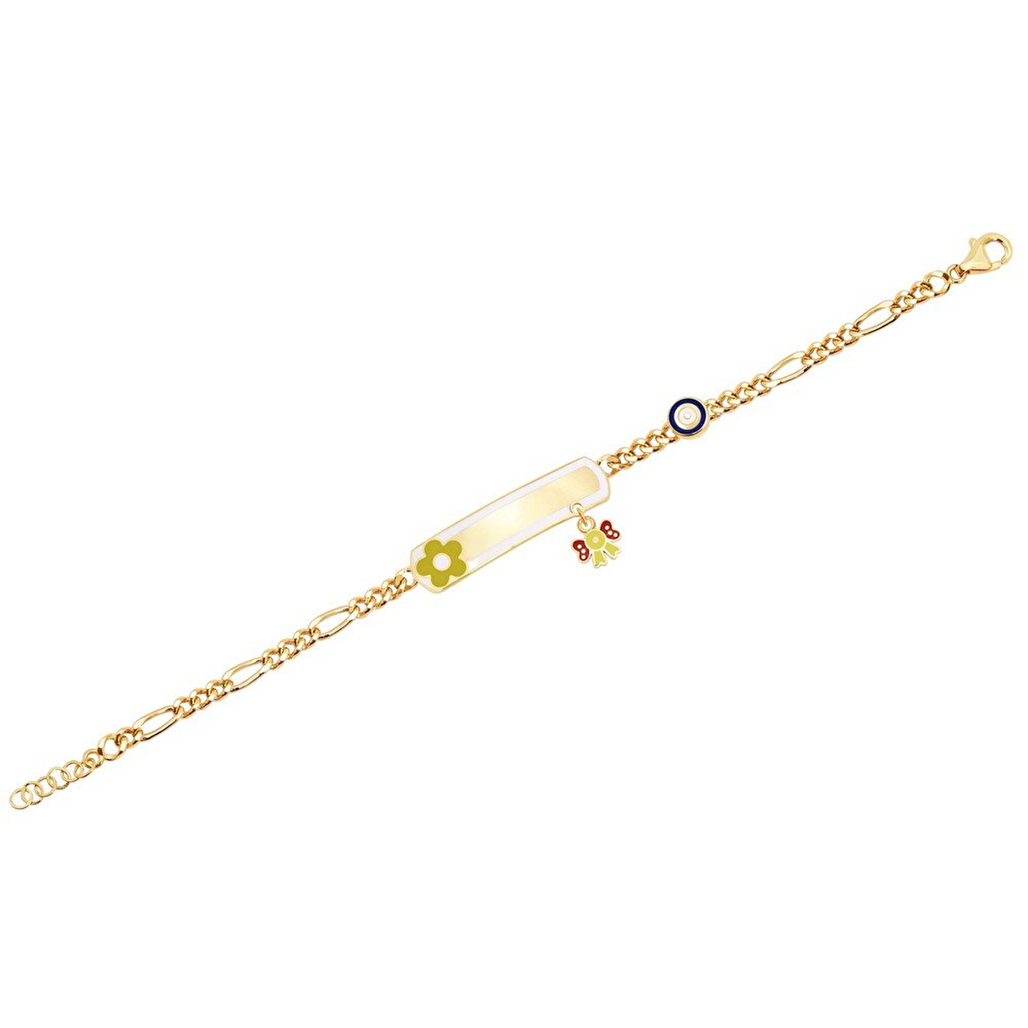 14 Ayar Sarı Altın Künye Bileklik