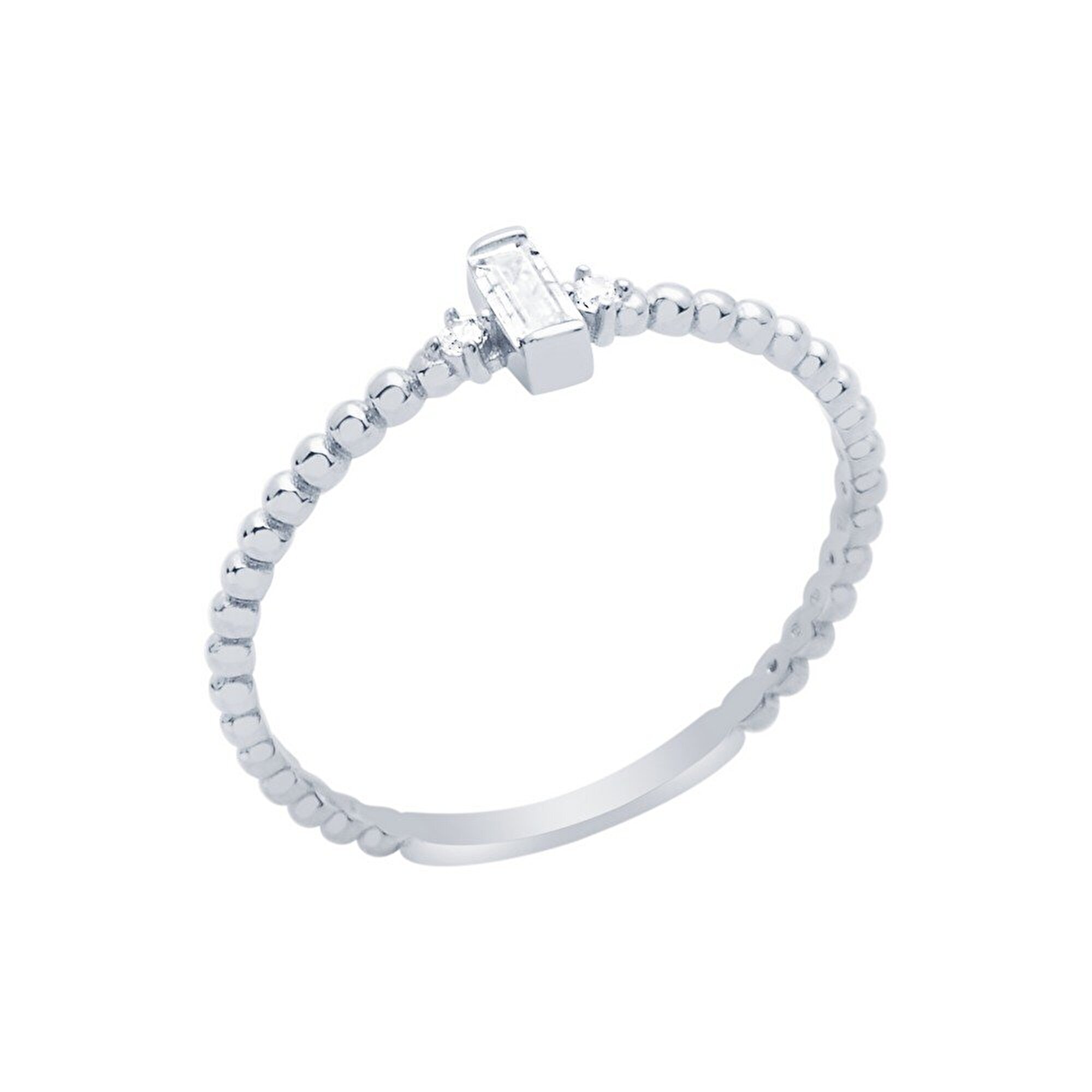 14 Ayar Beyaz Altın Baget Yüzük