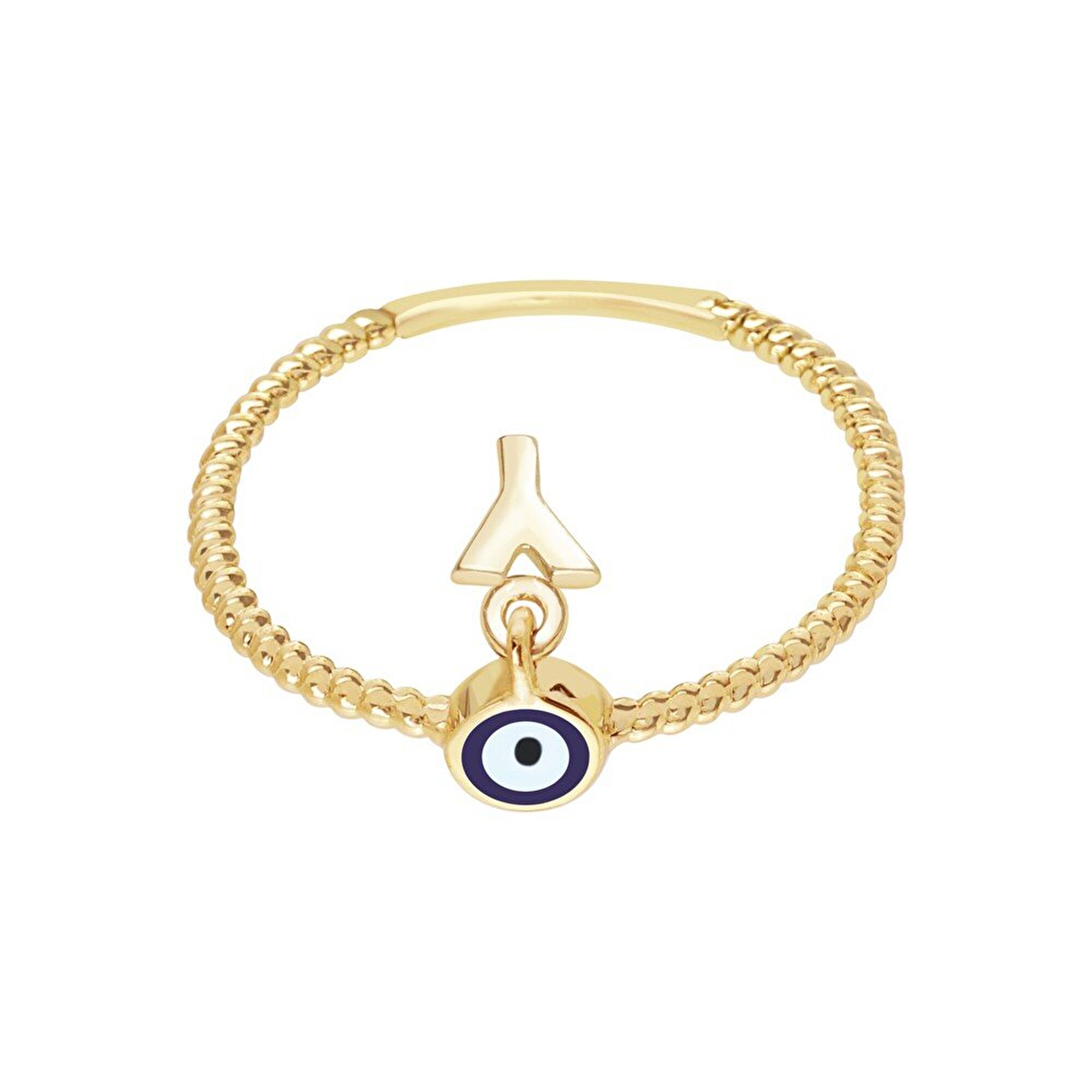 14 Ayar Sarı Altın Y Harf Yüzük