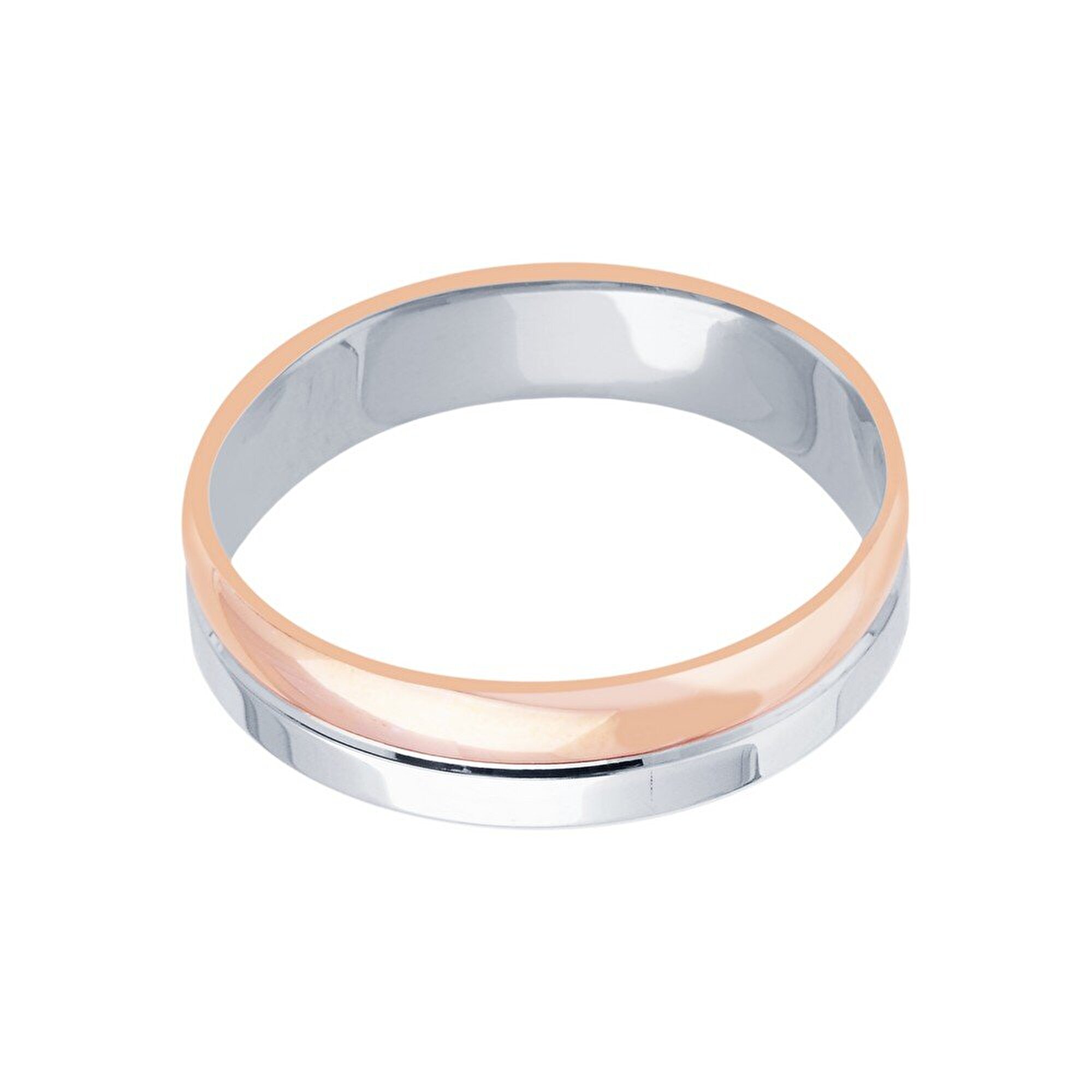 14 Ayar Rose-Beyaz Altın Modern Alyans