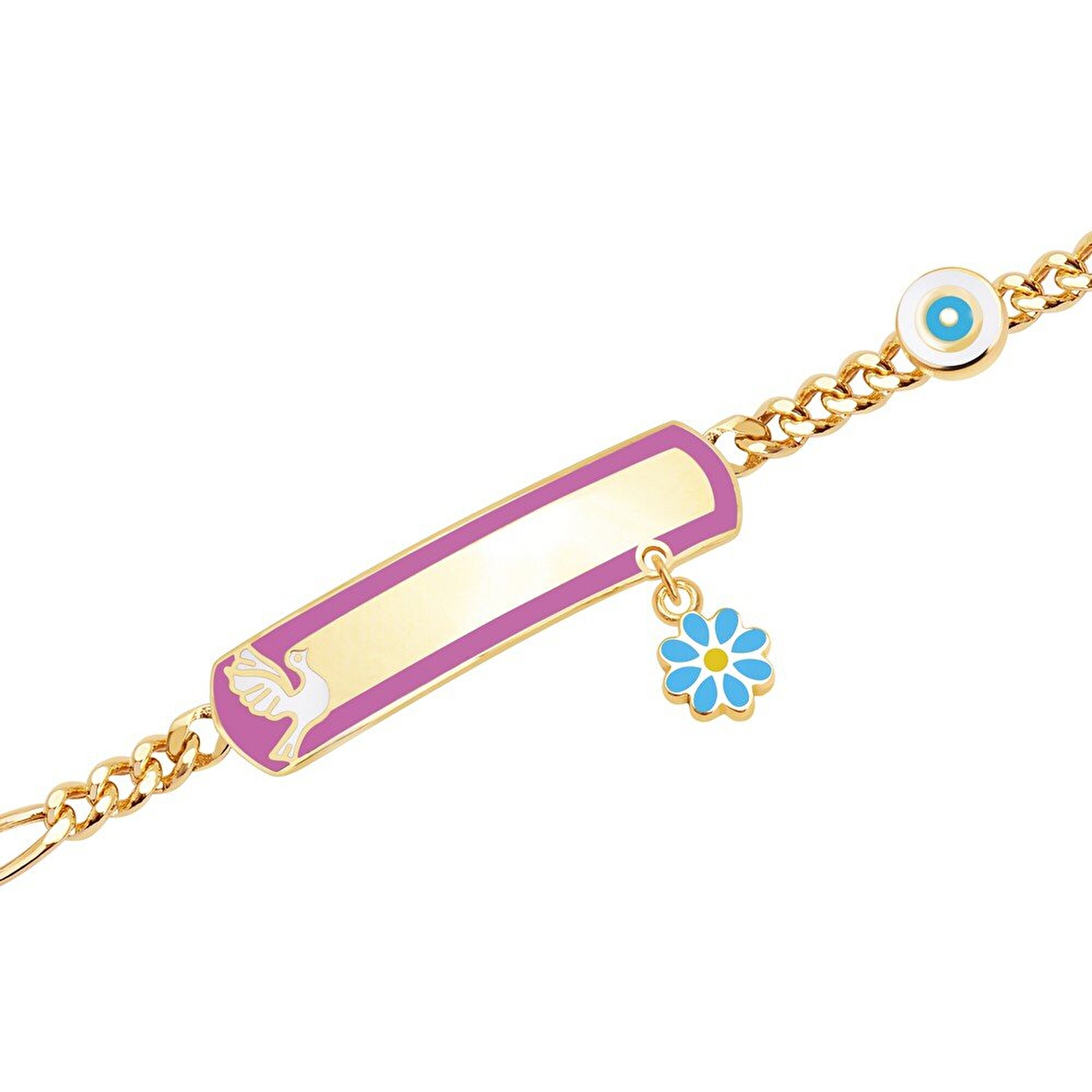 14 Ayar Sarı Altın Künye Bileklik