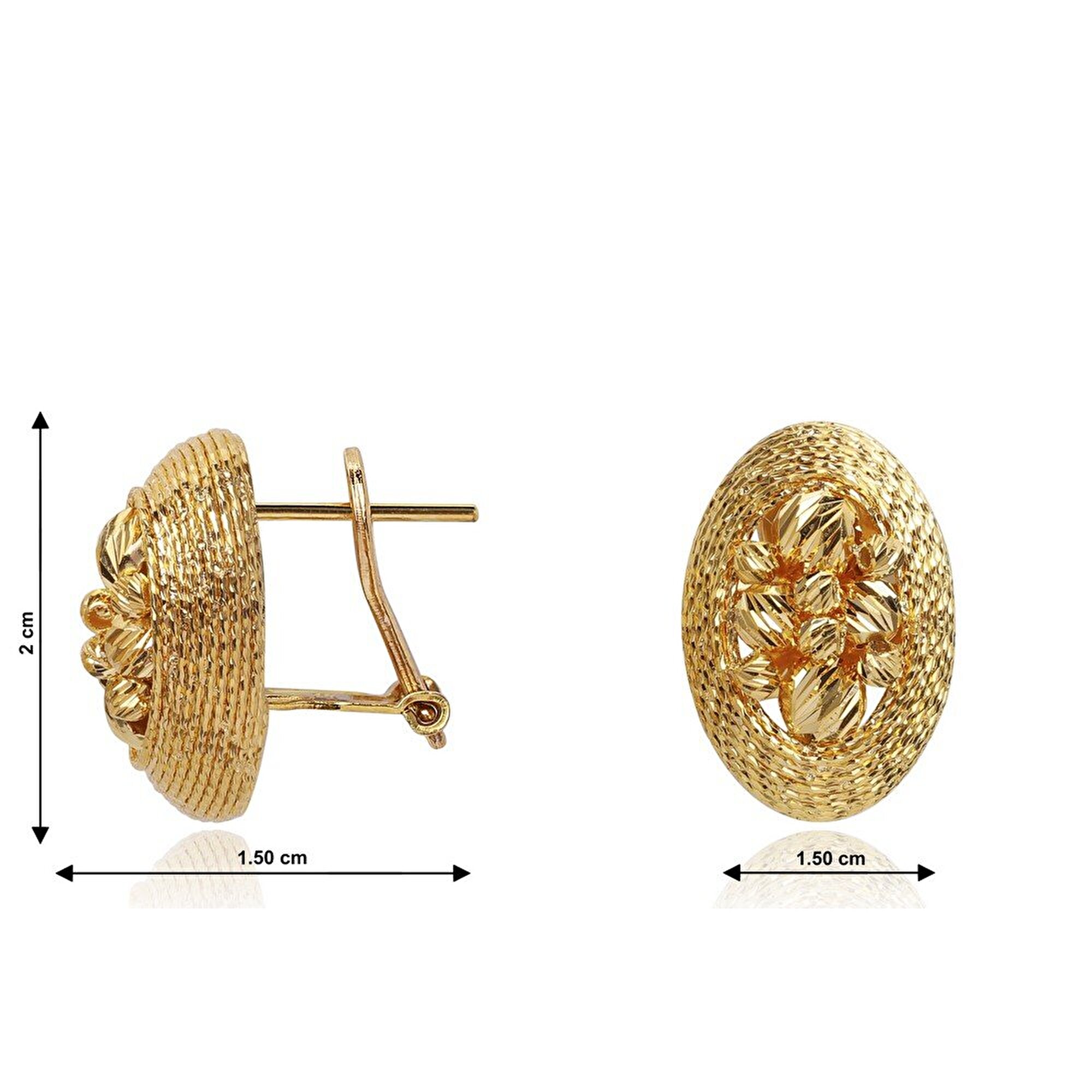 22 Ayar Sarı Altın Dorika Küpe