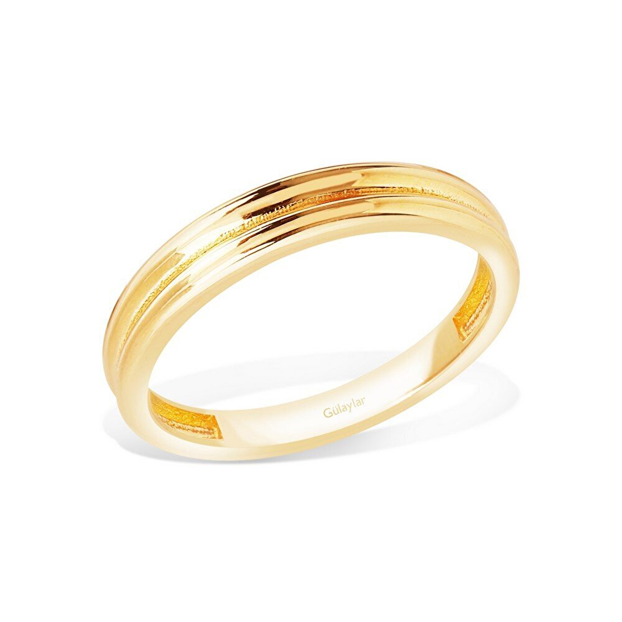 14 Ayar Sarı Altın Trend Minimal Yüzük