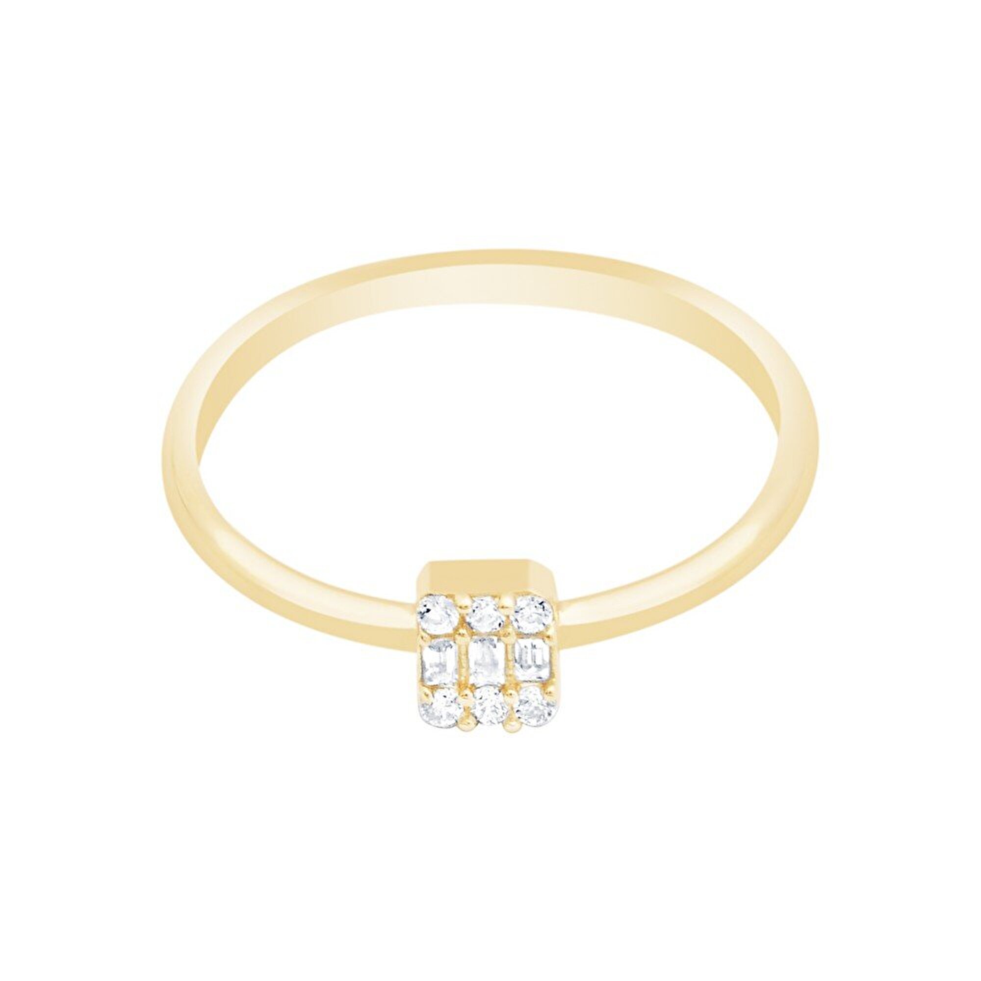 14 Ayar Sarı Altın Minimal Baget Yüzük