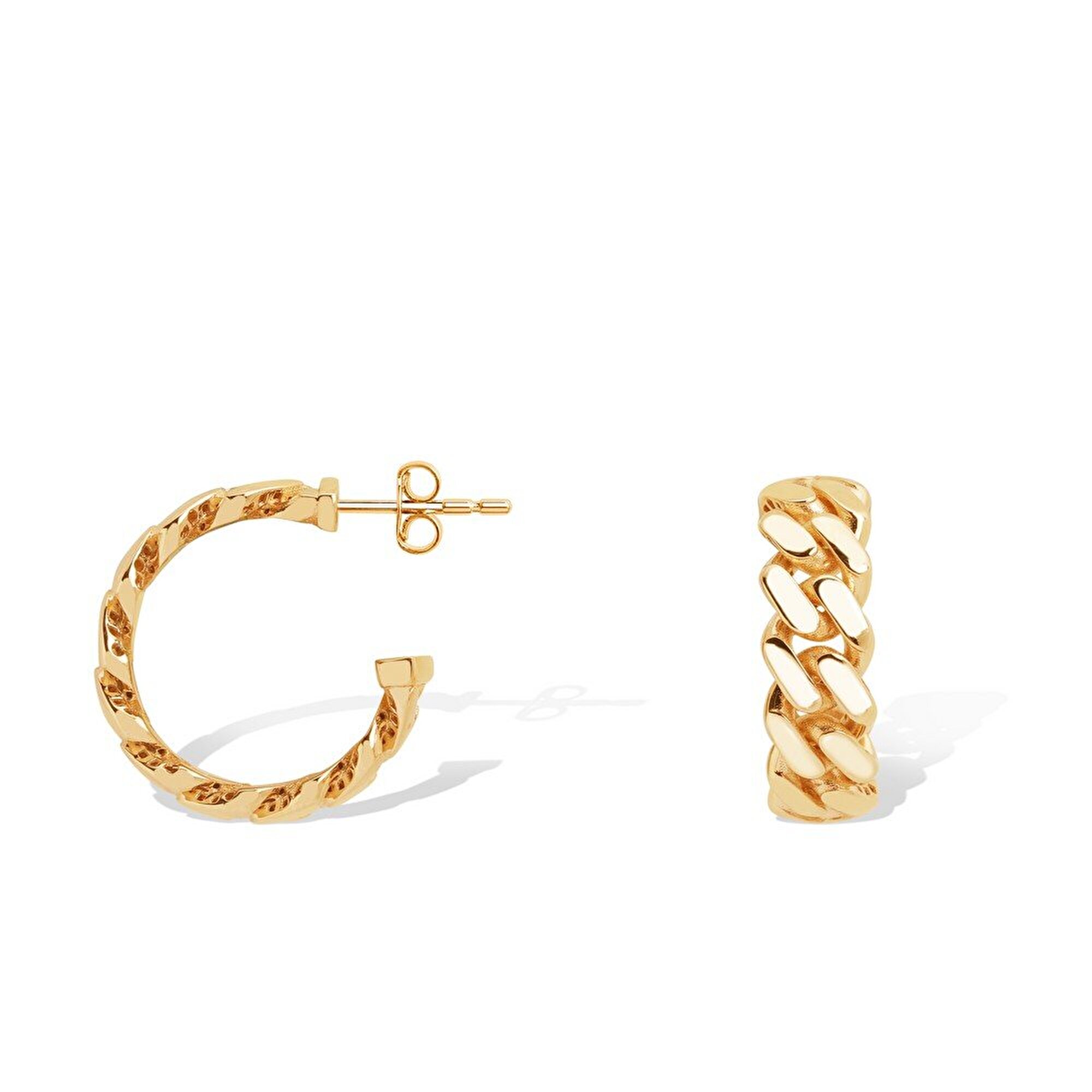 14 Ayar Sarı Altın Gurmet Halka Küpe