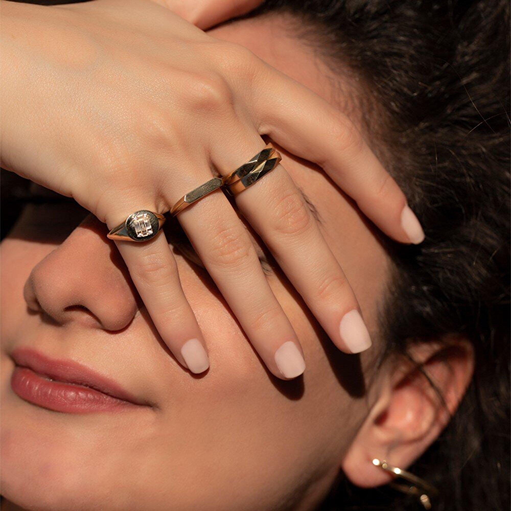 14 Ayar Sarı Altın Trend Prizma Yüzük