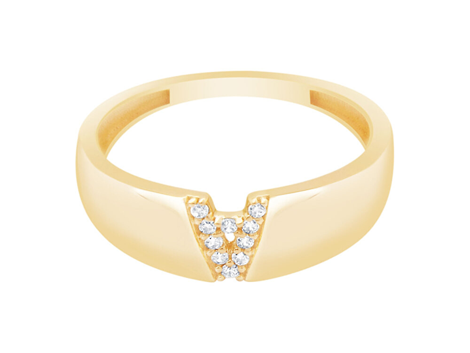 14 Ayar Sarı Altın A Harf Yüzük