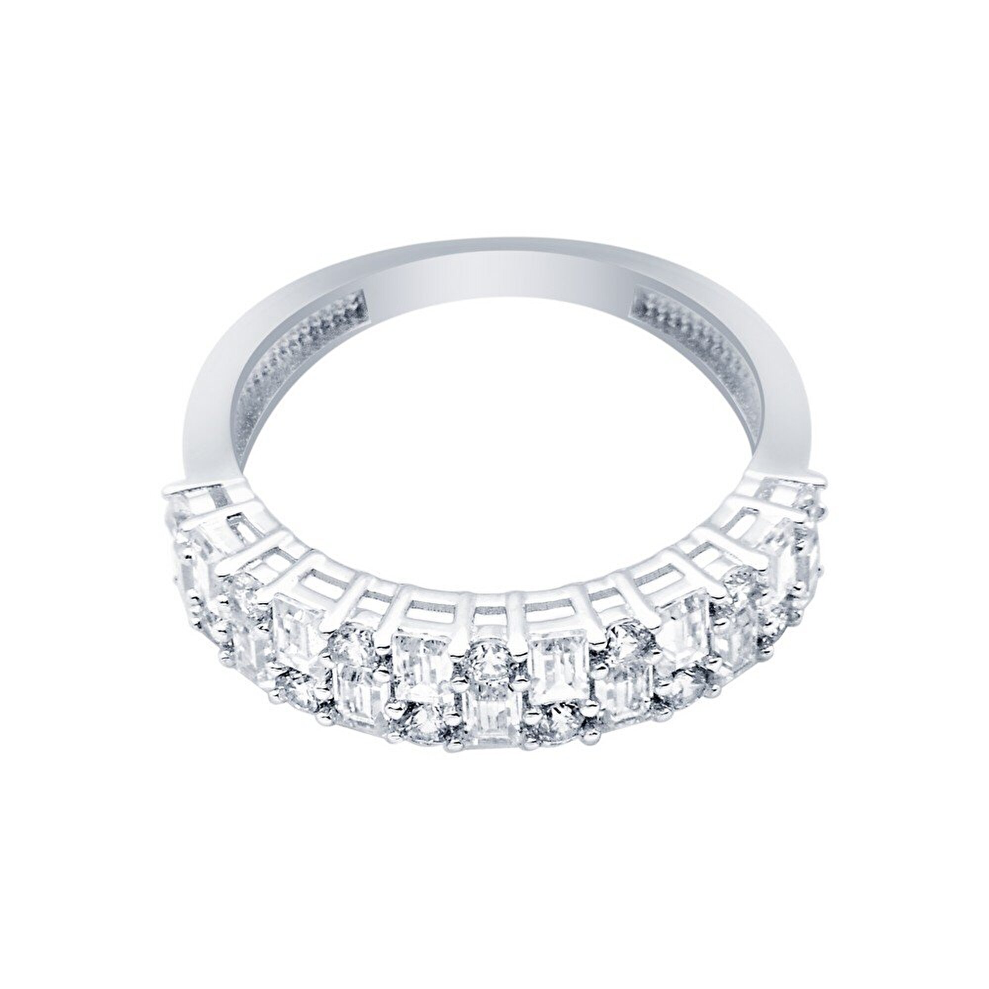 14 Ayar Beyaz Altın Yarımtur Yüzük