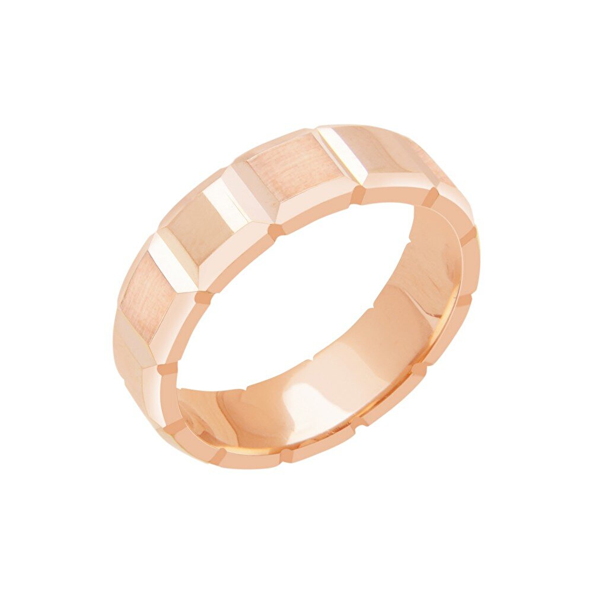 14 Ayar Rose Altın Modern Alyans