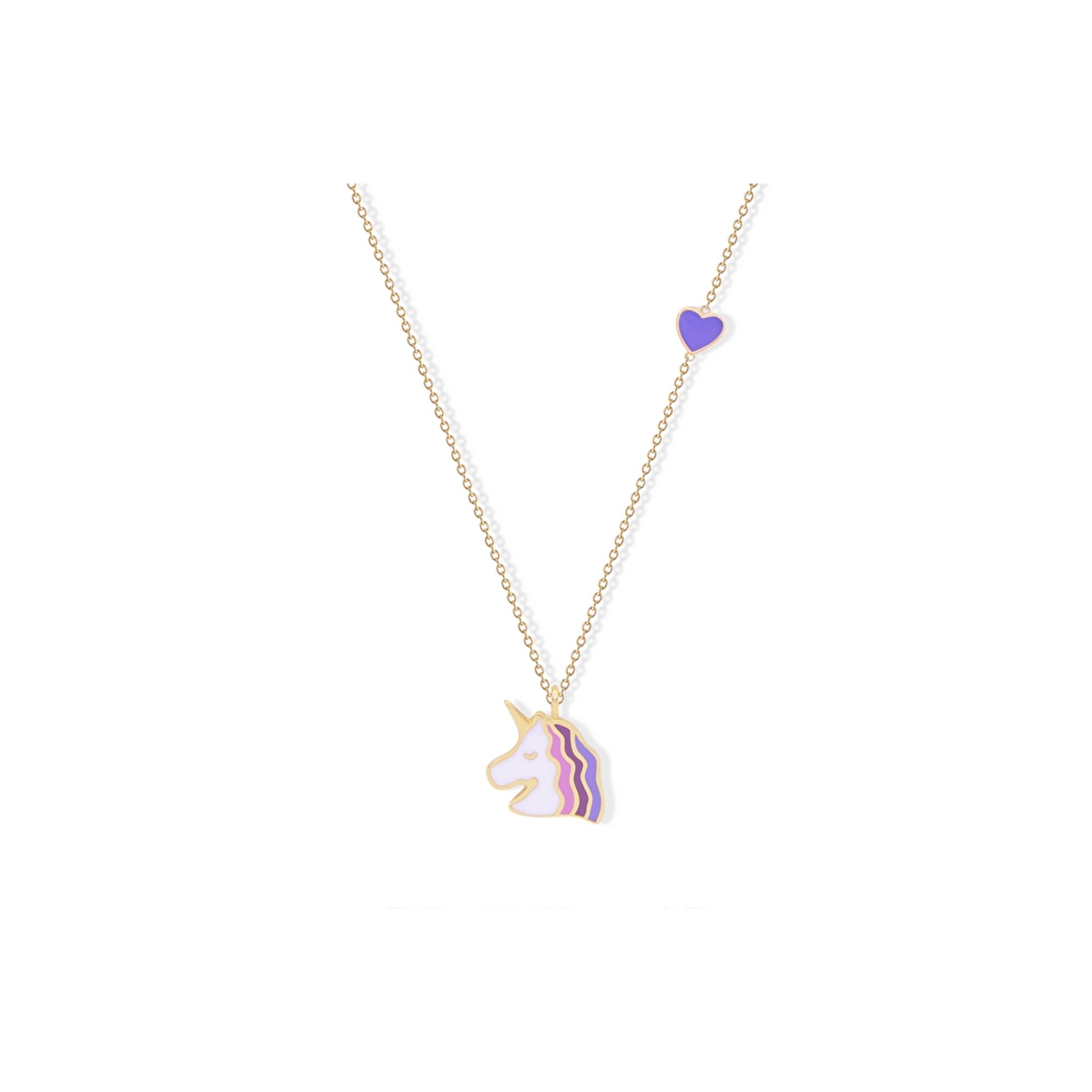 14 Ayar Sarı Altın Unicorn Kolye