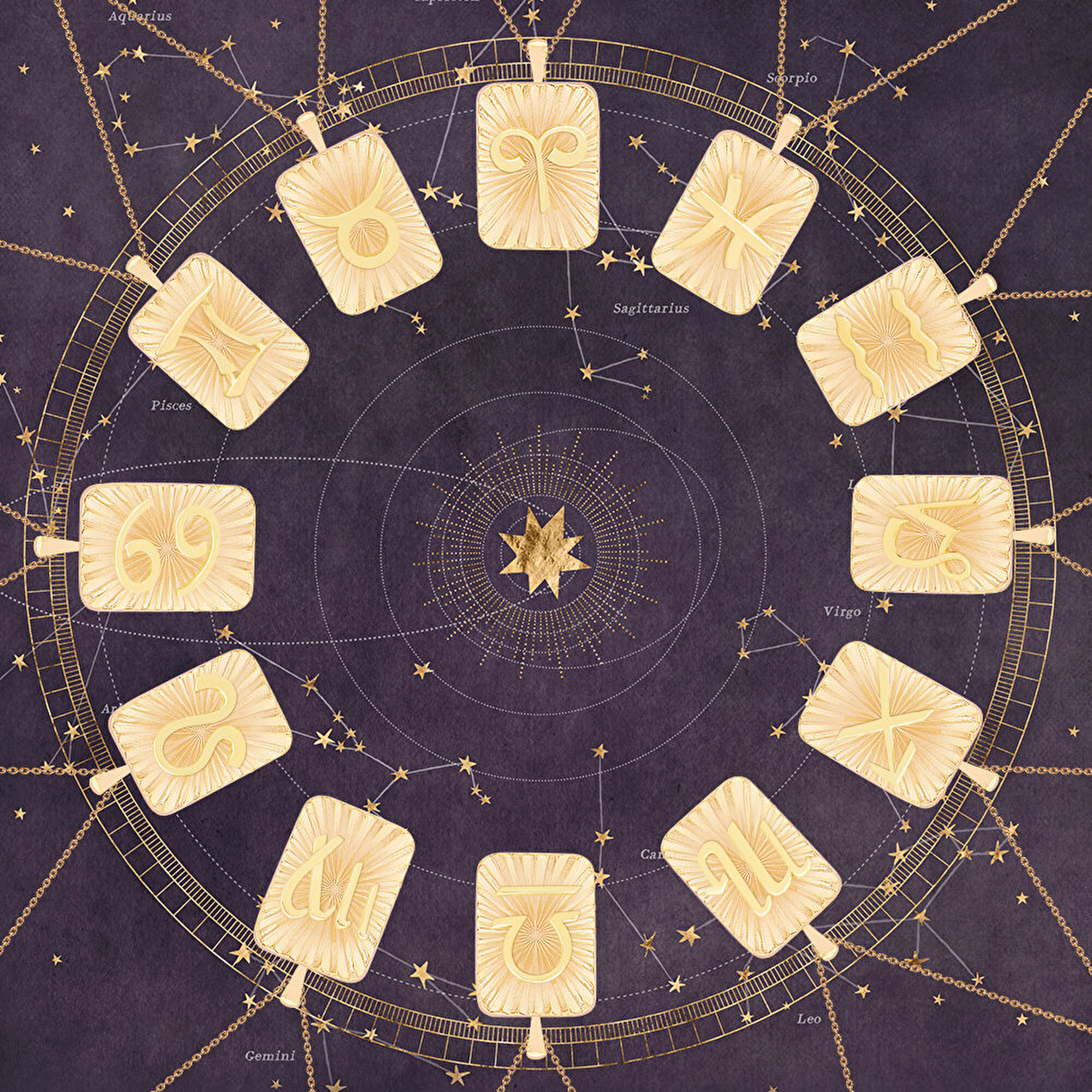 14 Ayar Yengeç Burç Plaka Kolye