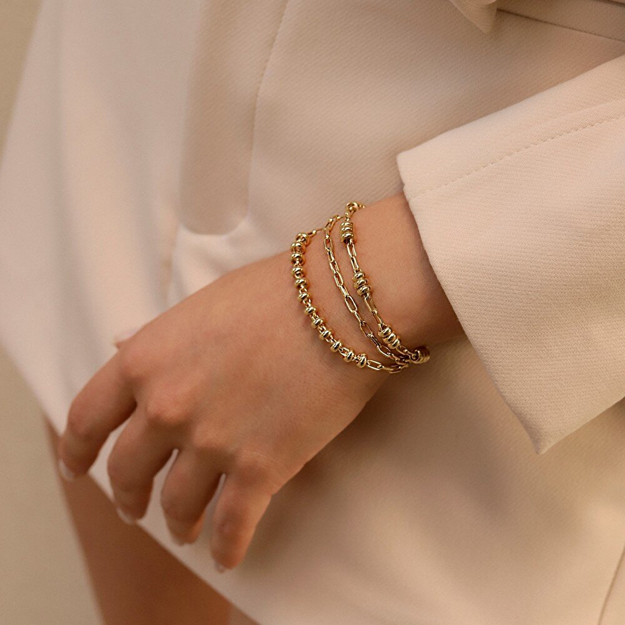 14 Ayar Sarı Altın Trend Bileklik