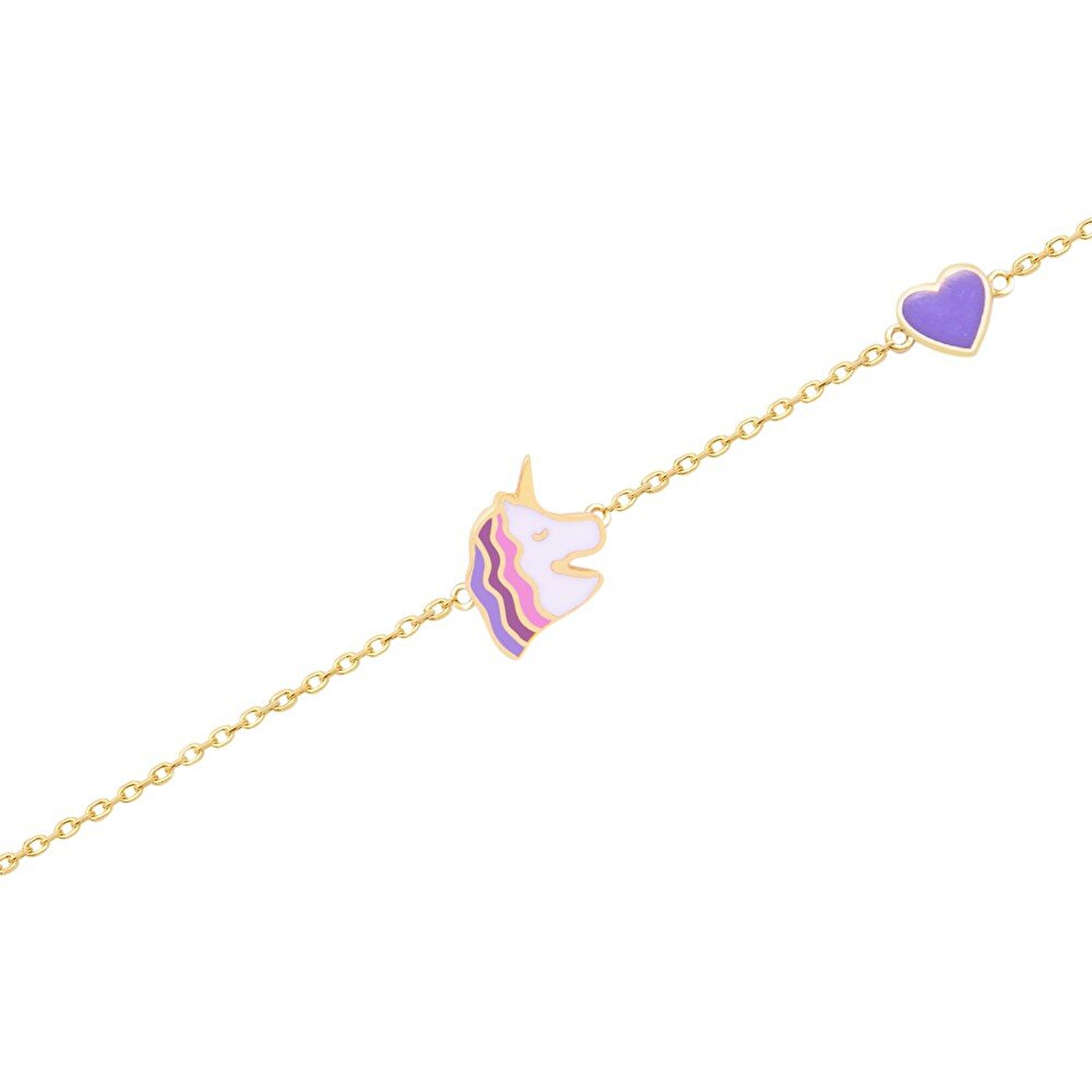 14 Ayar Sarı Altın Unicorn Bileklik