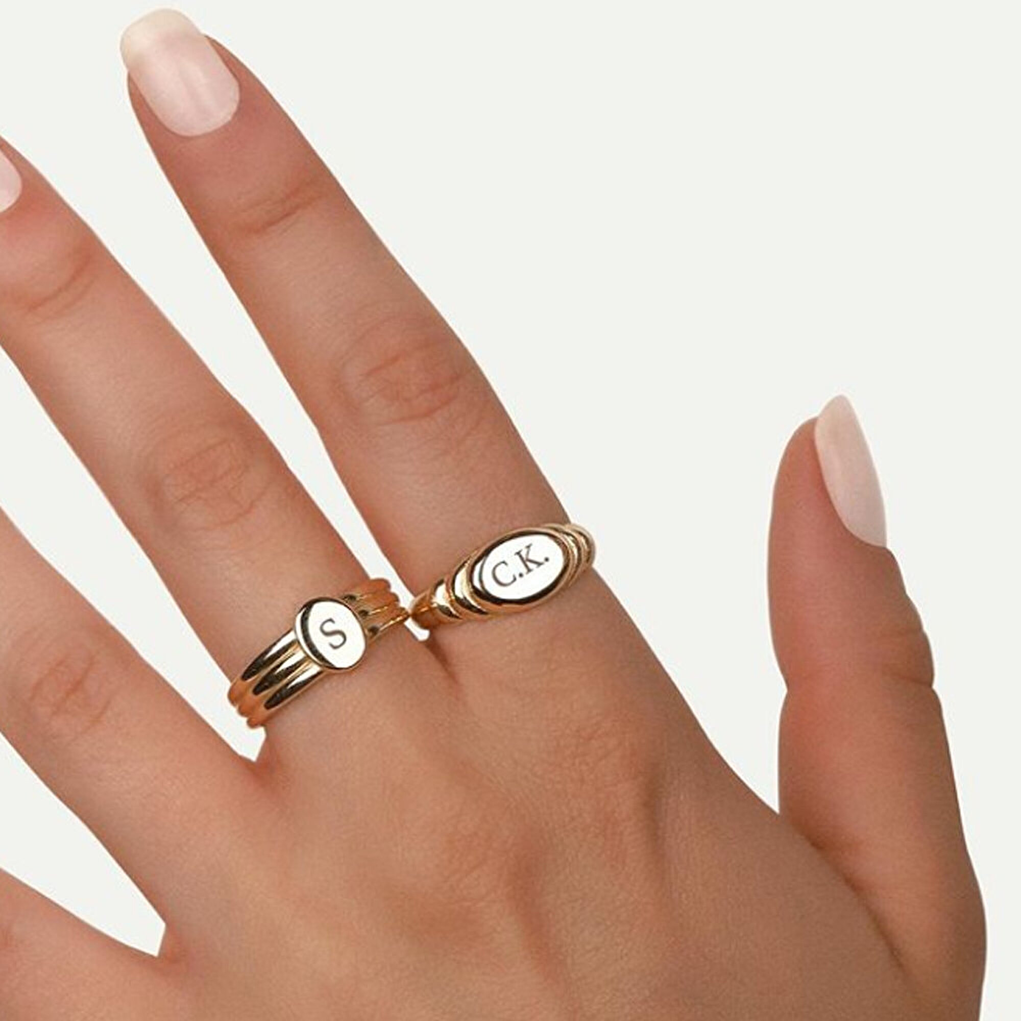 14 Ayar Sarı Altın Kişiye Özel Harf Yüzük