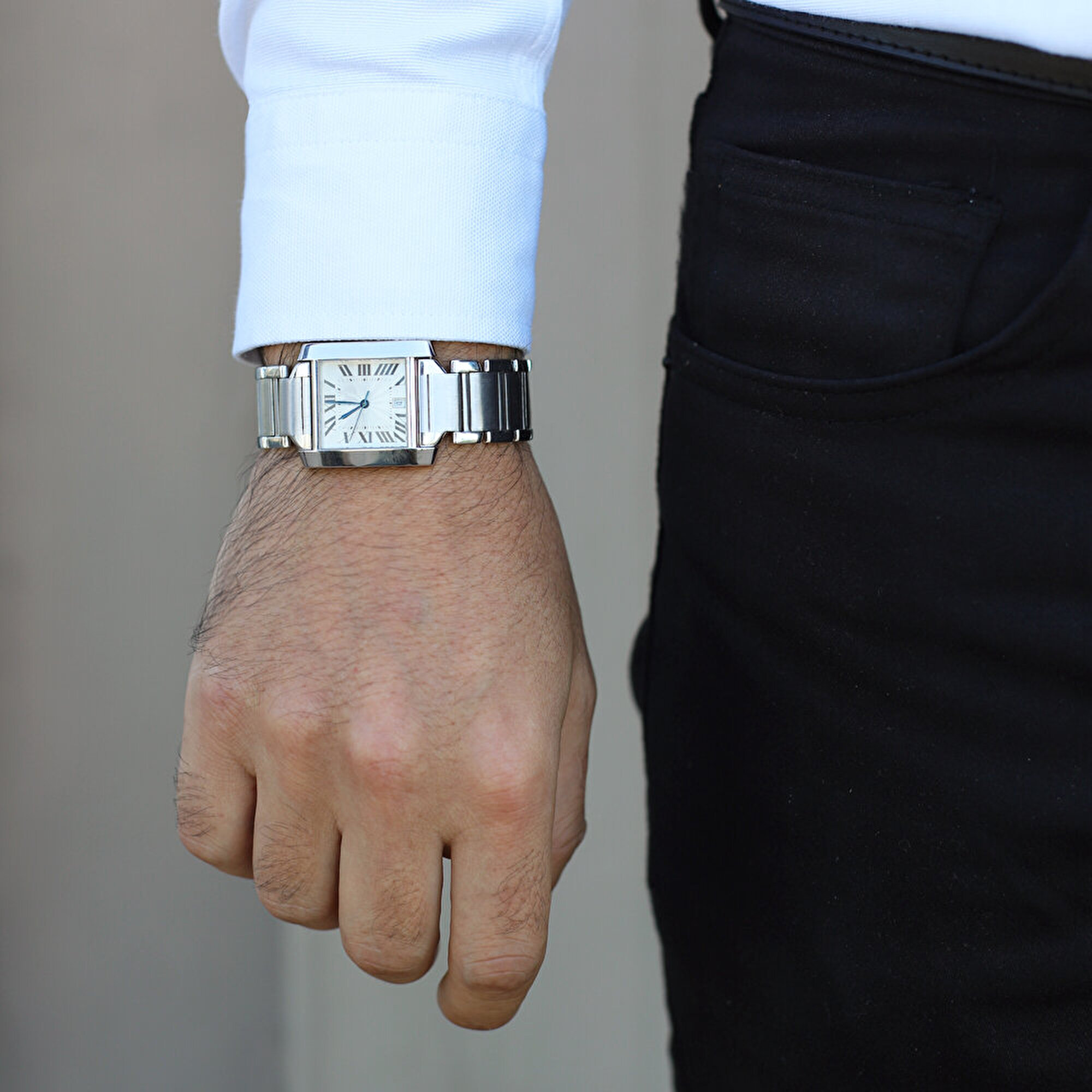 18 Ayar Beyaz Altın Klasik Saat