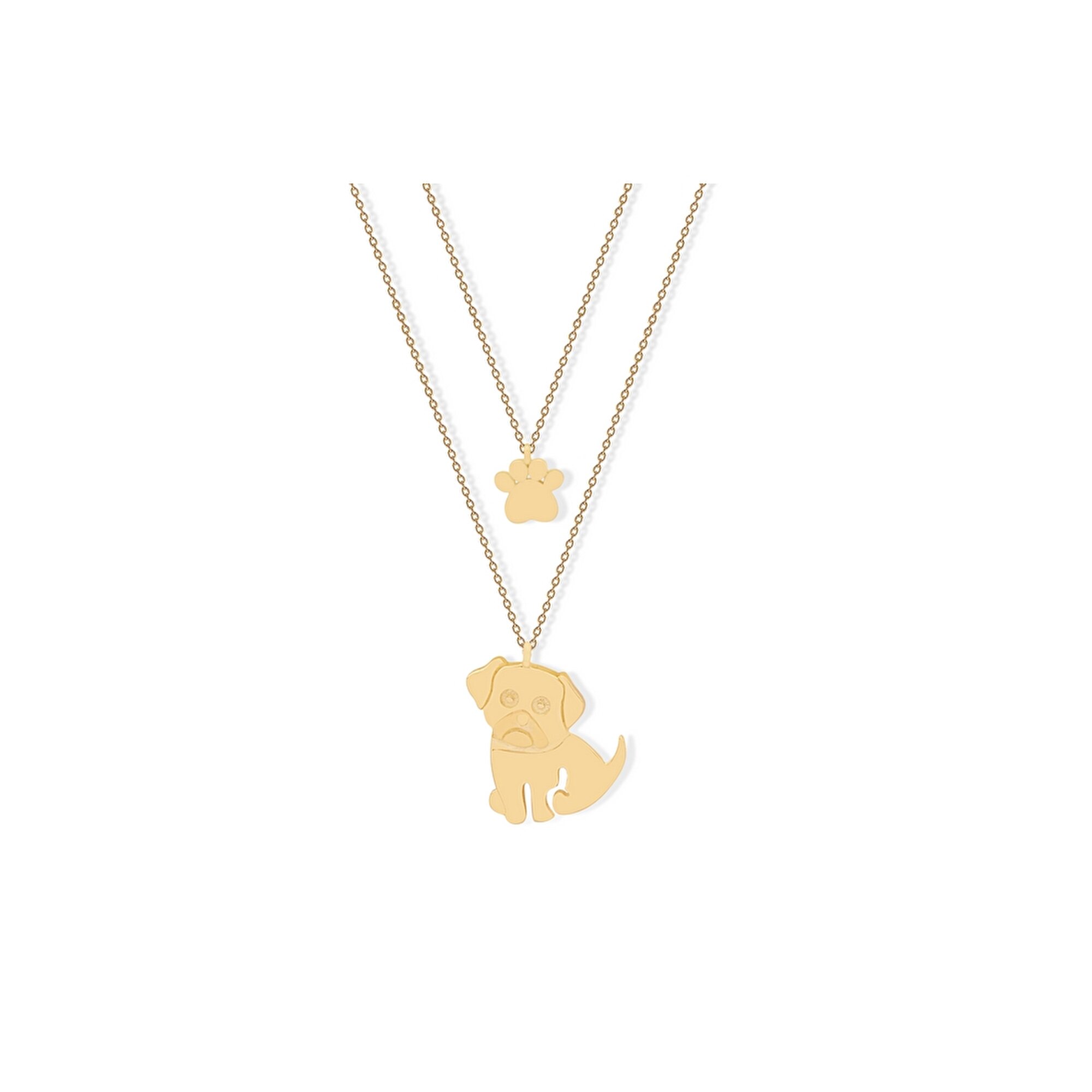 14 Ayar Sarı Altın Köpek  Figürlü Kolye