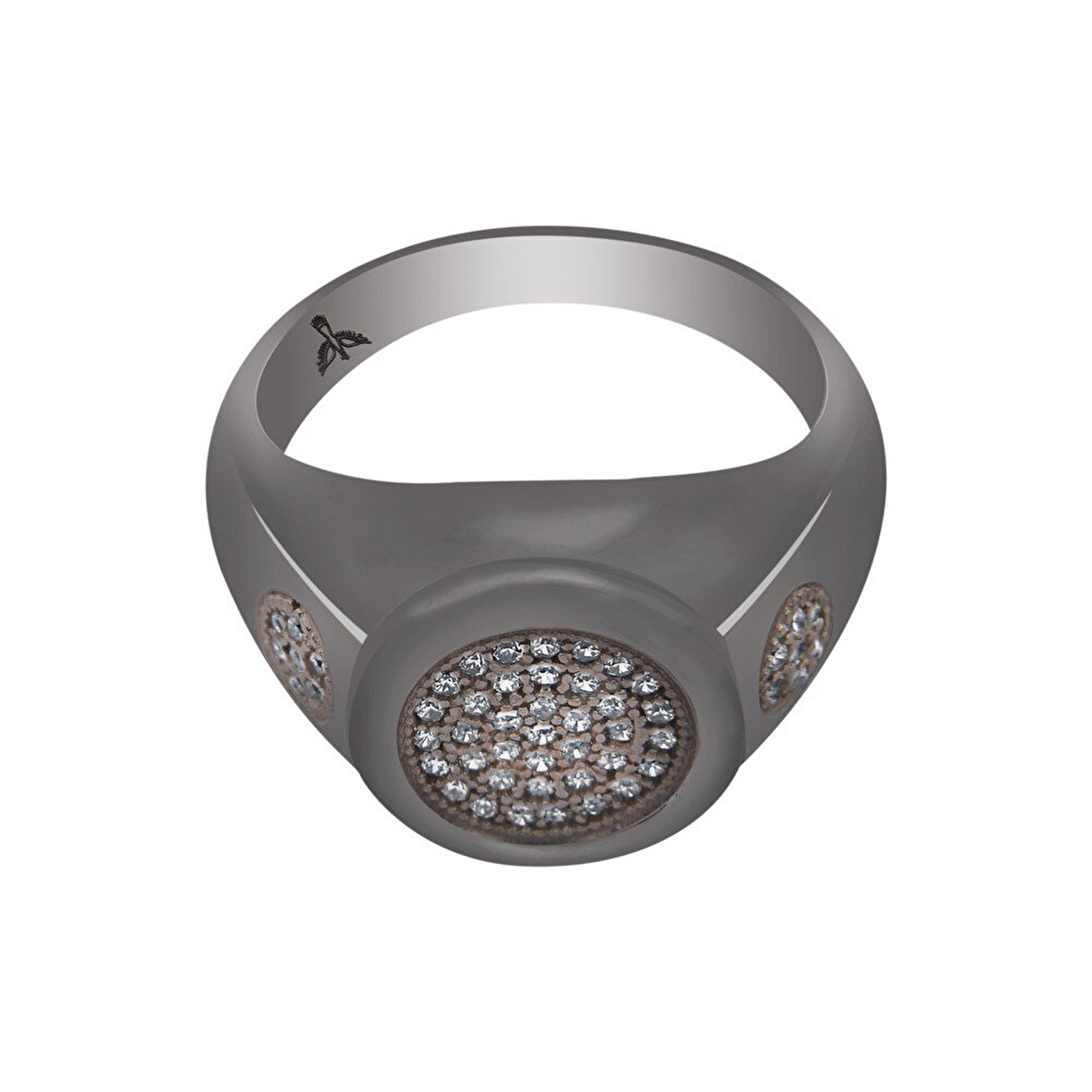 14 Ayar Siyah-Beyaz Altın Erkek Yüzük