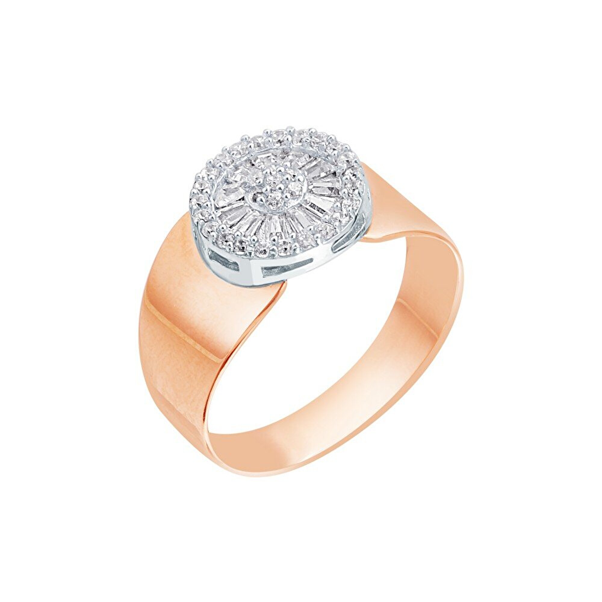 14 Ayar Rose Altın Baget Yüzük