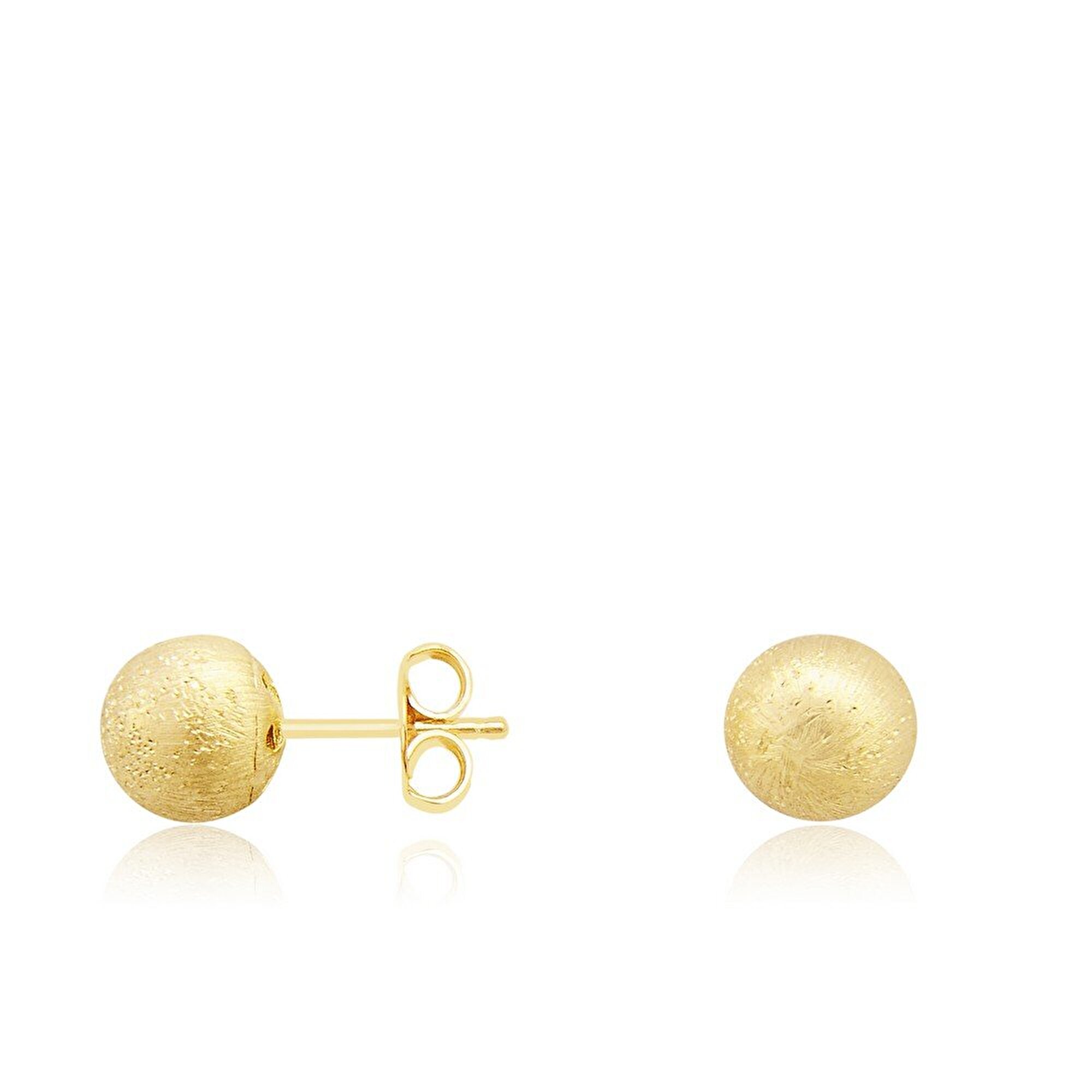 14 Ayar Sarı Altın Top Küpe