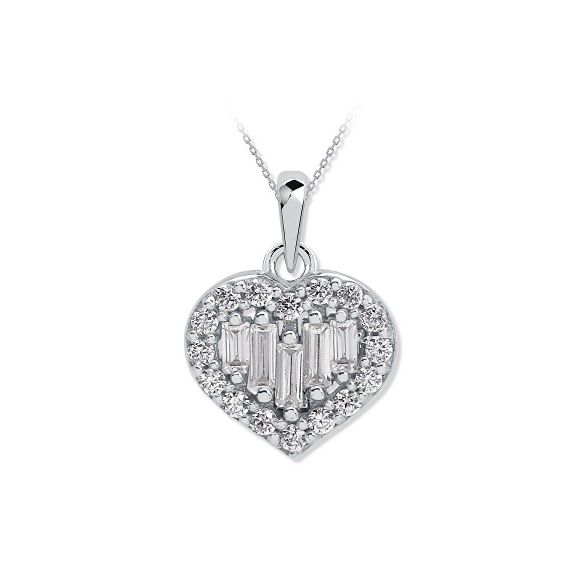 8 Ayar Beyaz Altın Baget Kolye