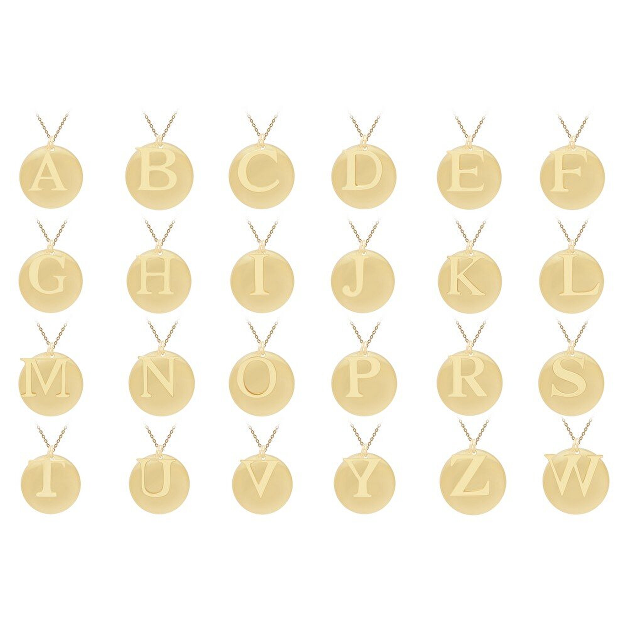 14 Ayar I Harf Plaka Kolye