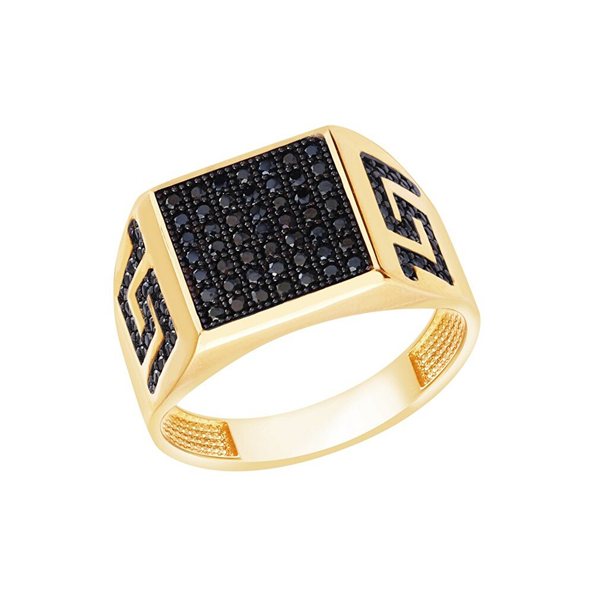 14 Ayar Sarı-Siyah Altın Erkek Yüzük