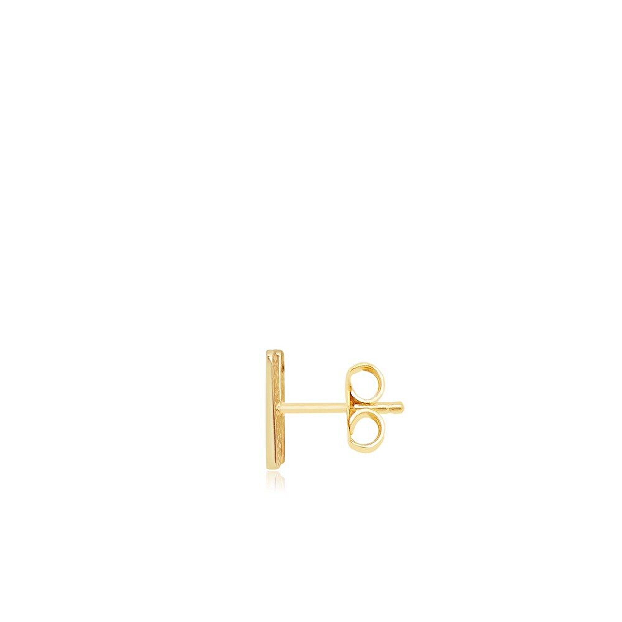 14 Ayar Sarı Altın Mineli N Harf Küpe