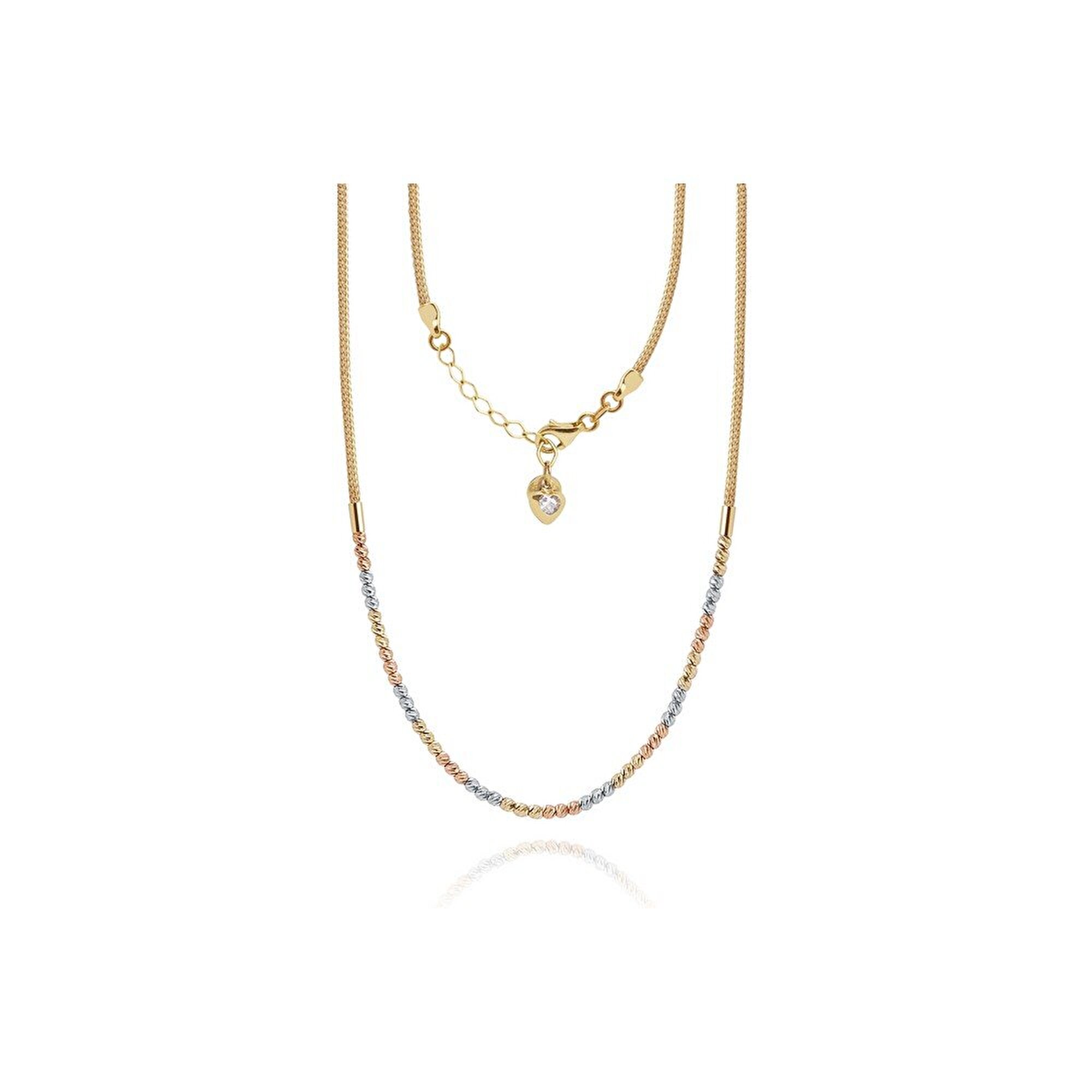 14 Ayar 3 Renkli Altın Dorika Zincir Kolye