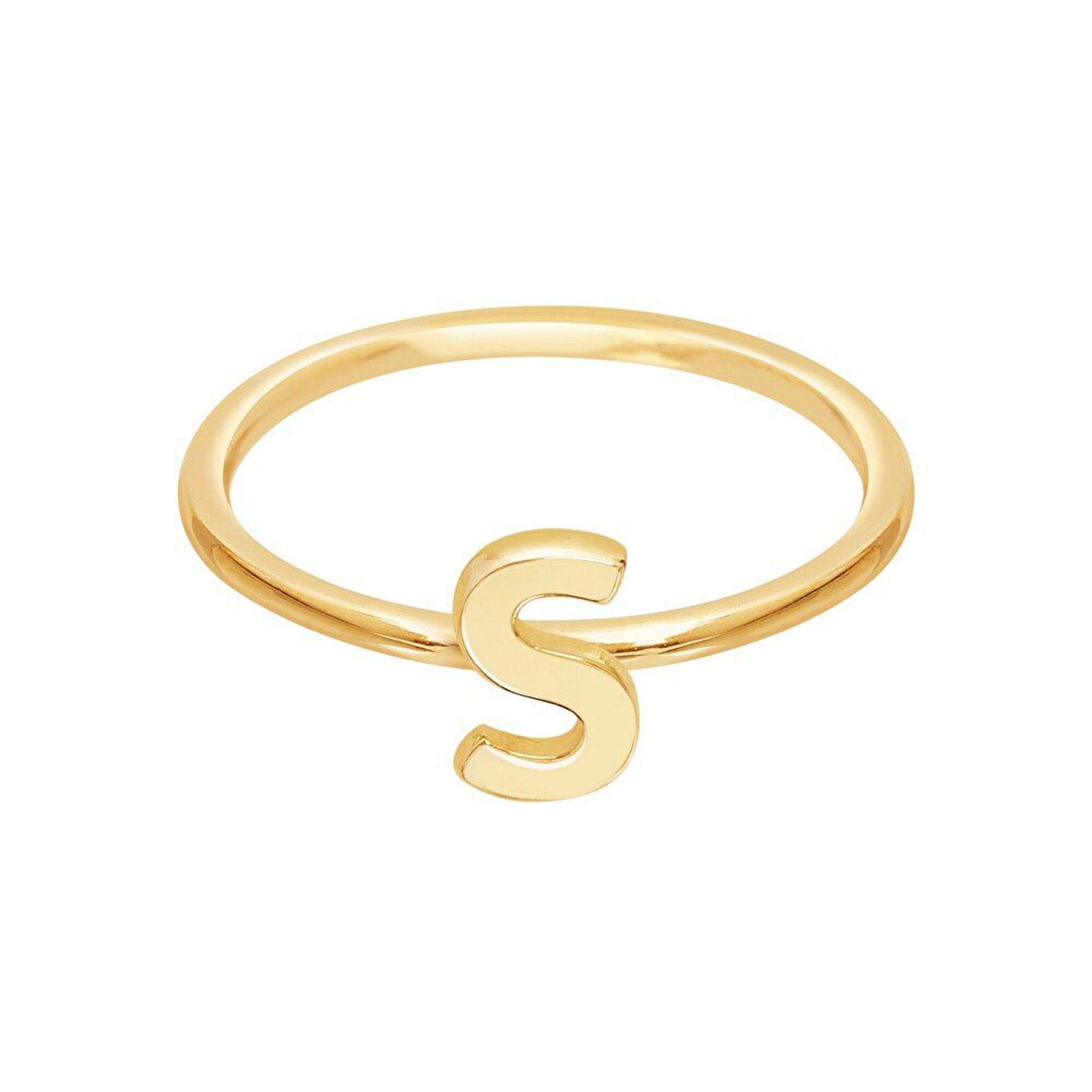 14 Ayar Sarı Altın S Harf Yüzük