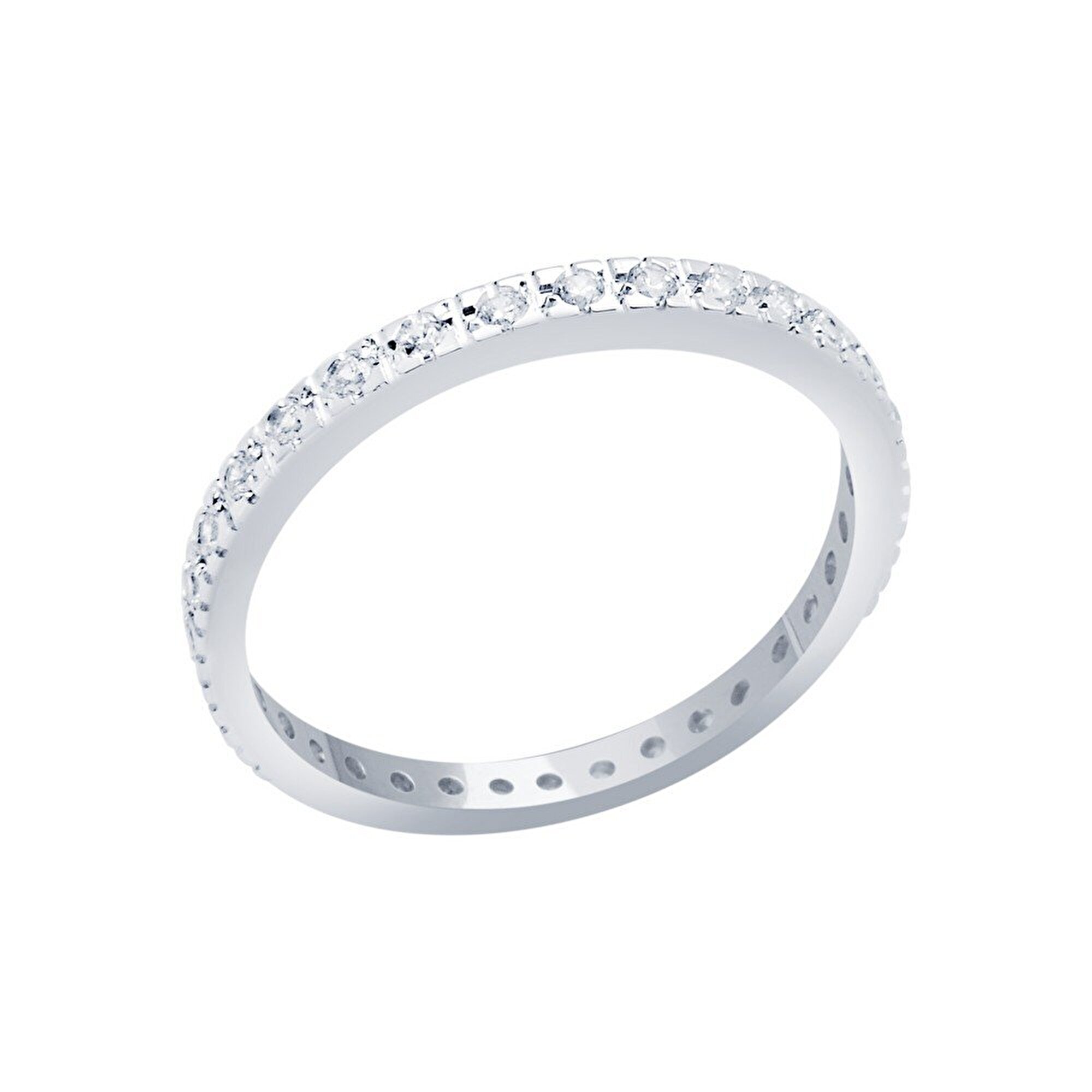 14 Ayar Beyaz Altın Modern Alyans