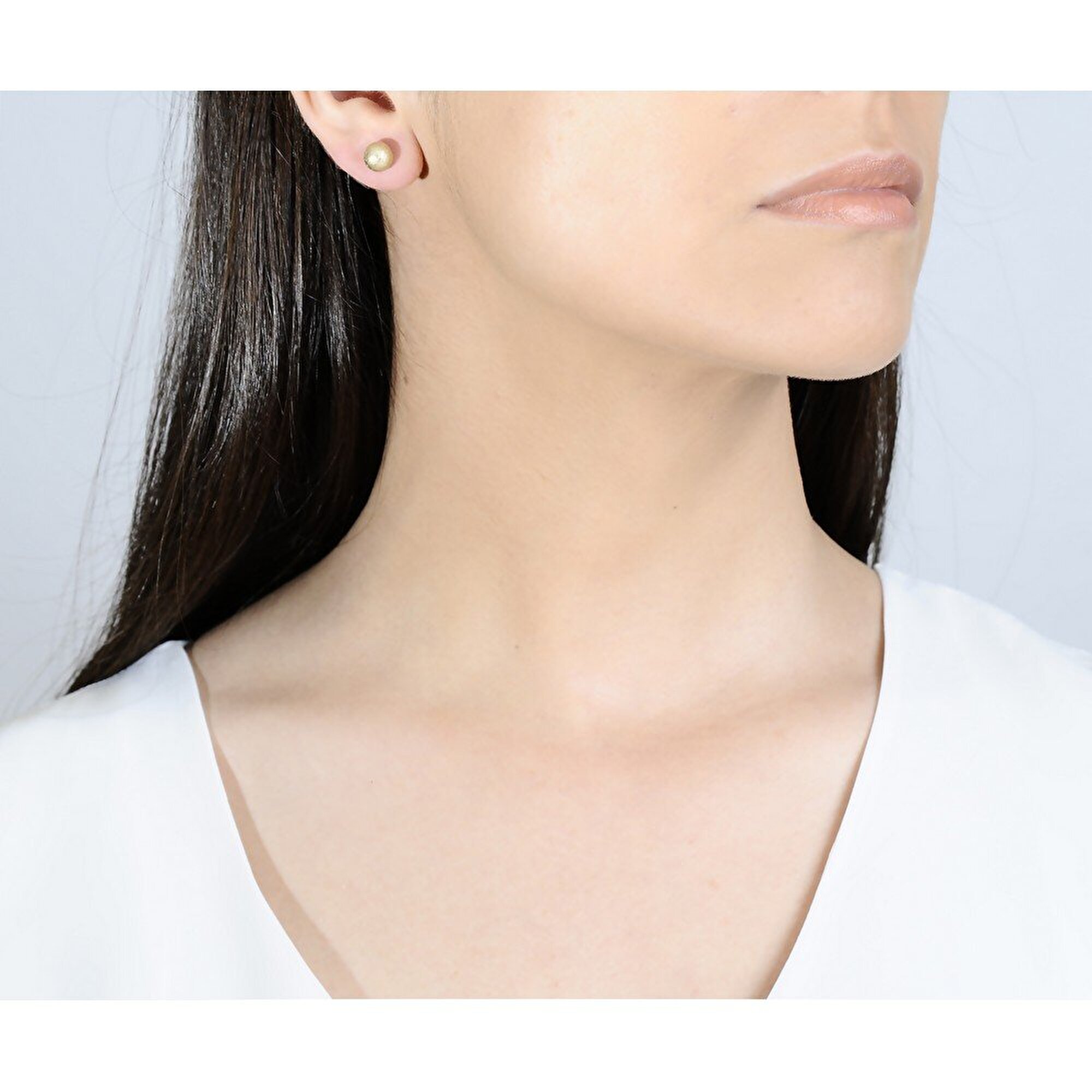 14 Ayar Sarı Altın Top Küpe