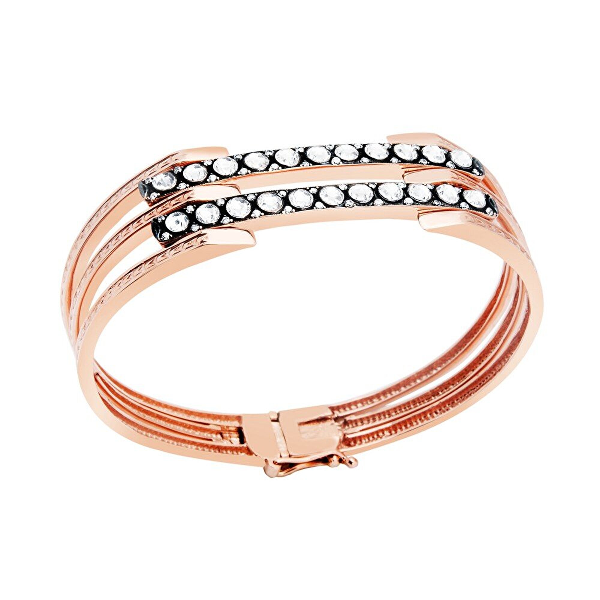 8 Ayar Rose Altın Elmas Görünümlü Bilezik