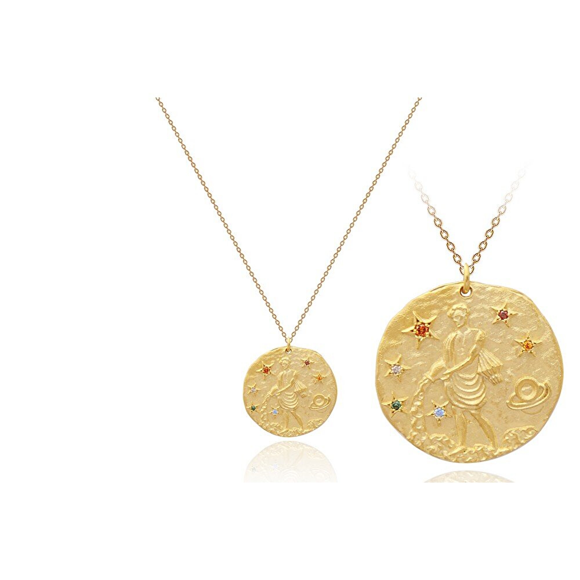 14 Ayar Sarı Altın Kova Burç Kolye