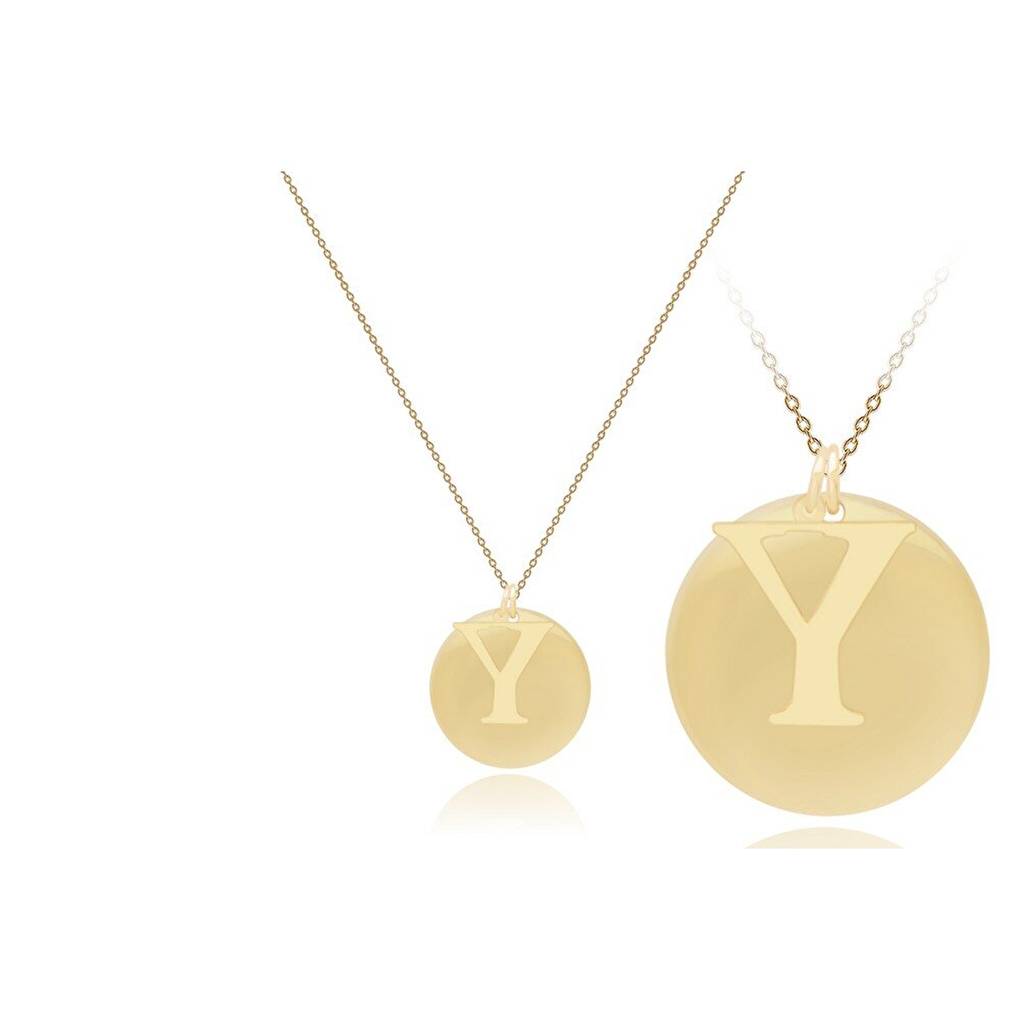 14 Ayar Y Harf Plaka Kolye