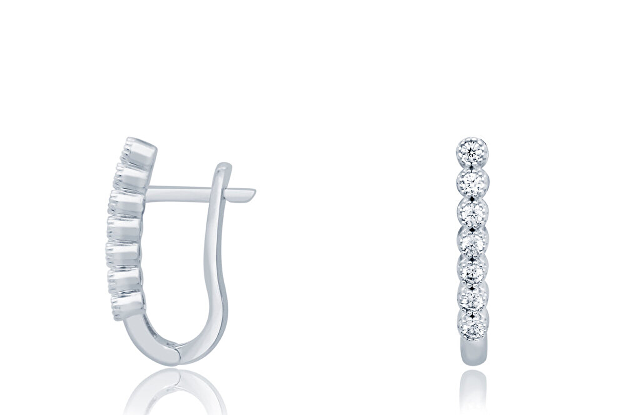 14 Ayar Beyaz Altın J Küpe