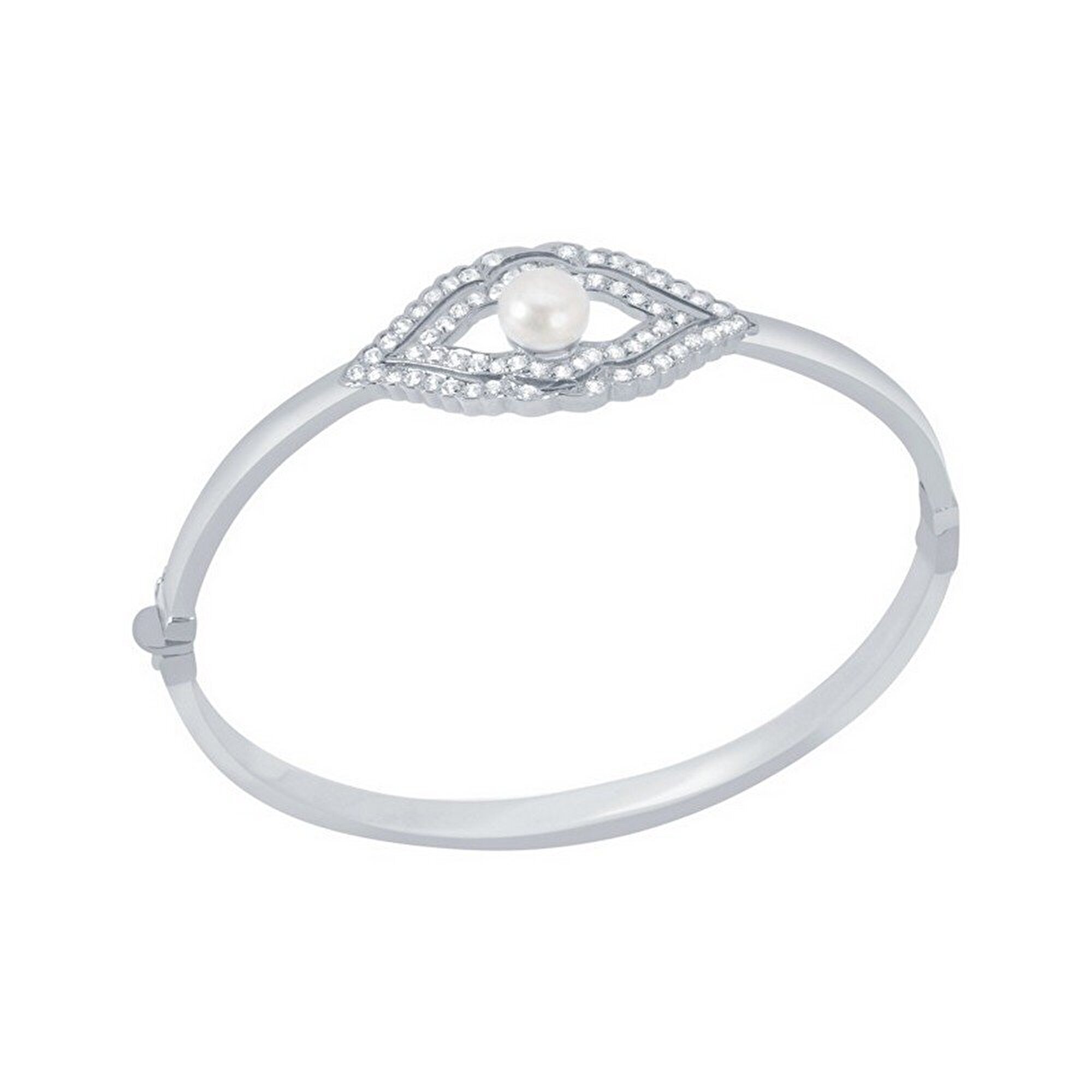 14 Ayar Beyaz Altın Kelepçe Bilezik