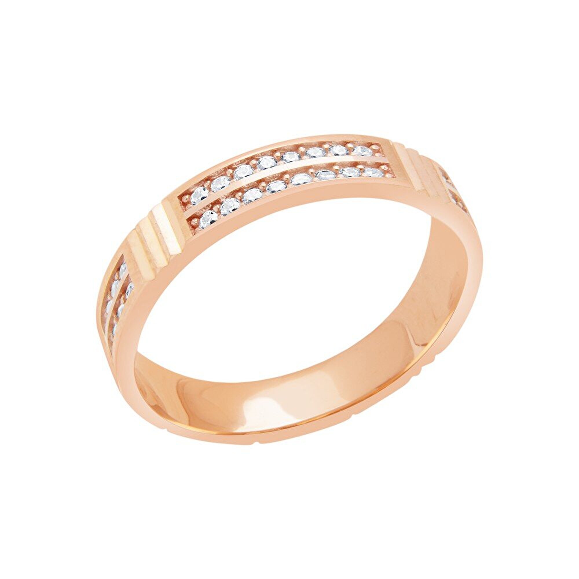 14 Ayar Rose Altın Modern Alyans