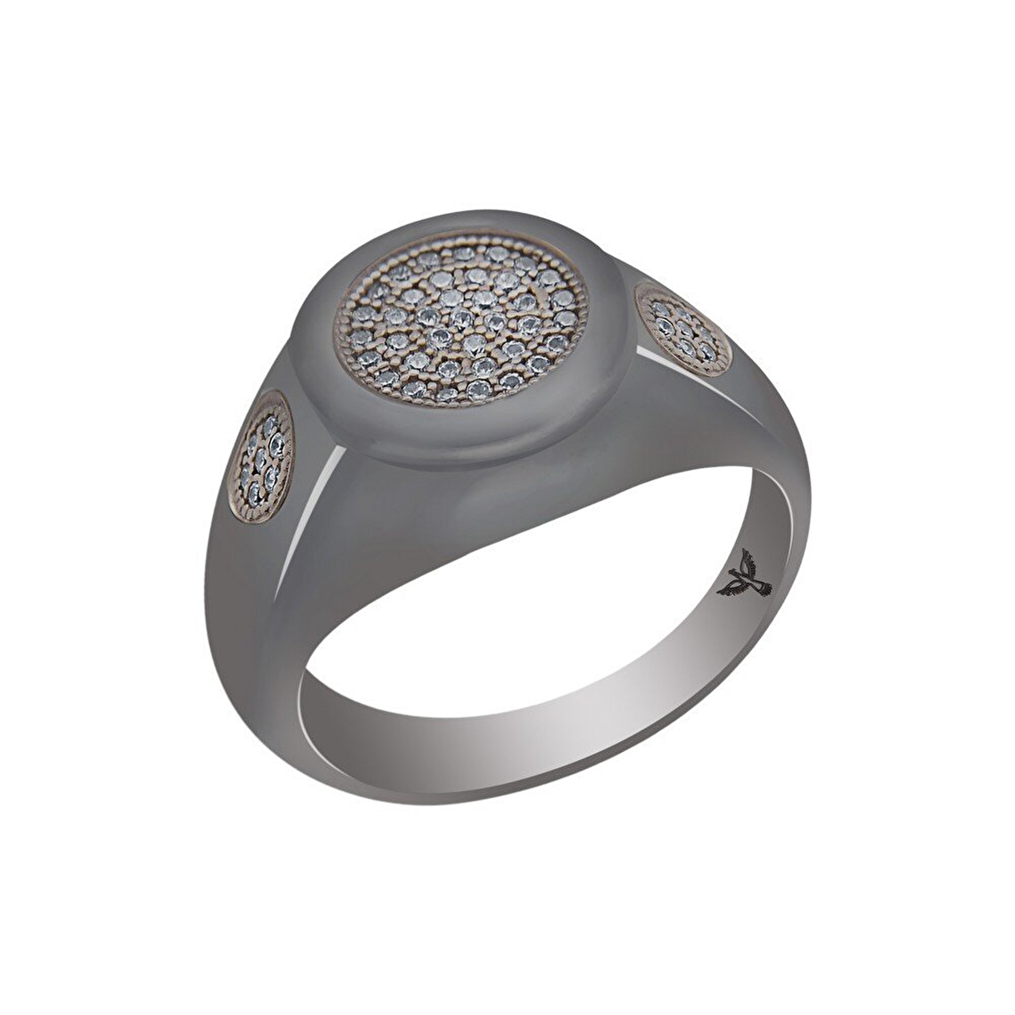 14 Ayar Siyah-Beyaz Altın Erkek Yüzük